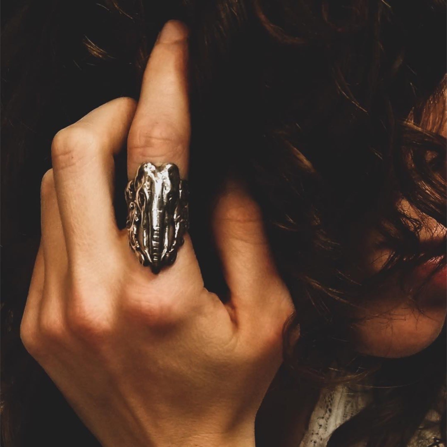 The Elephant Dreaming Ring - Sterling Silver Womens