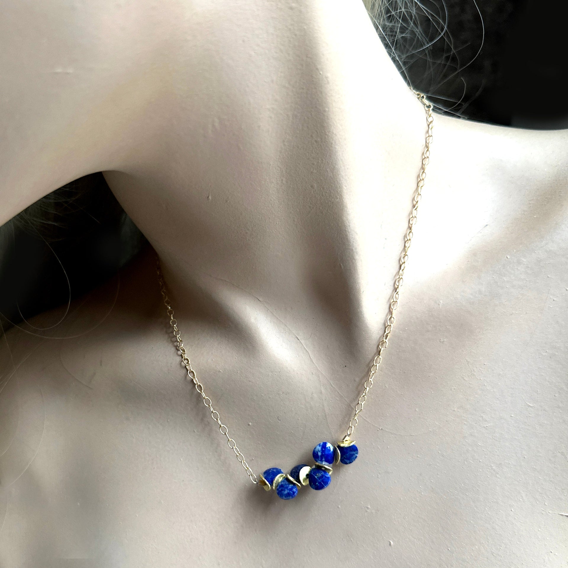 The Emma A Signature Lapis Gold Necklace