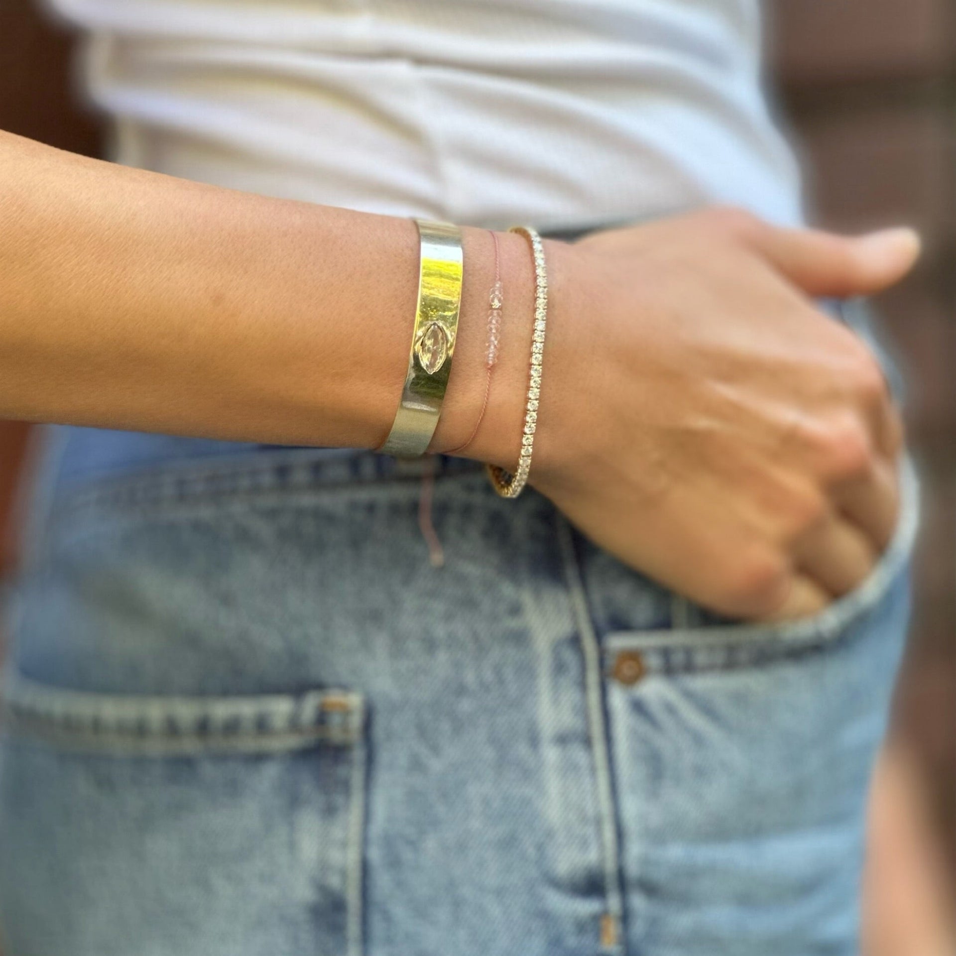 The Energy Project Bracelet – Love With Rose Quartz & Solid Gold Bead