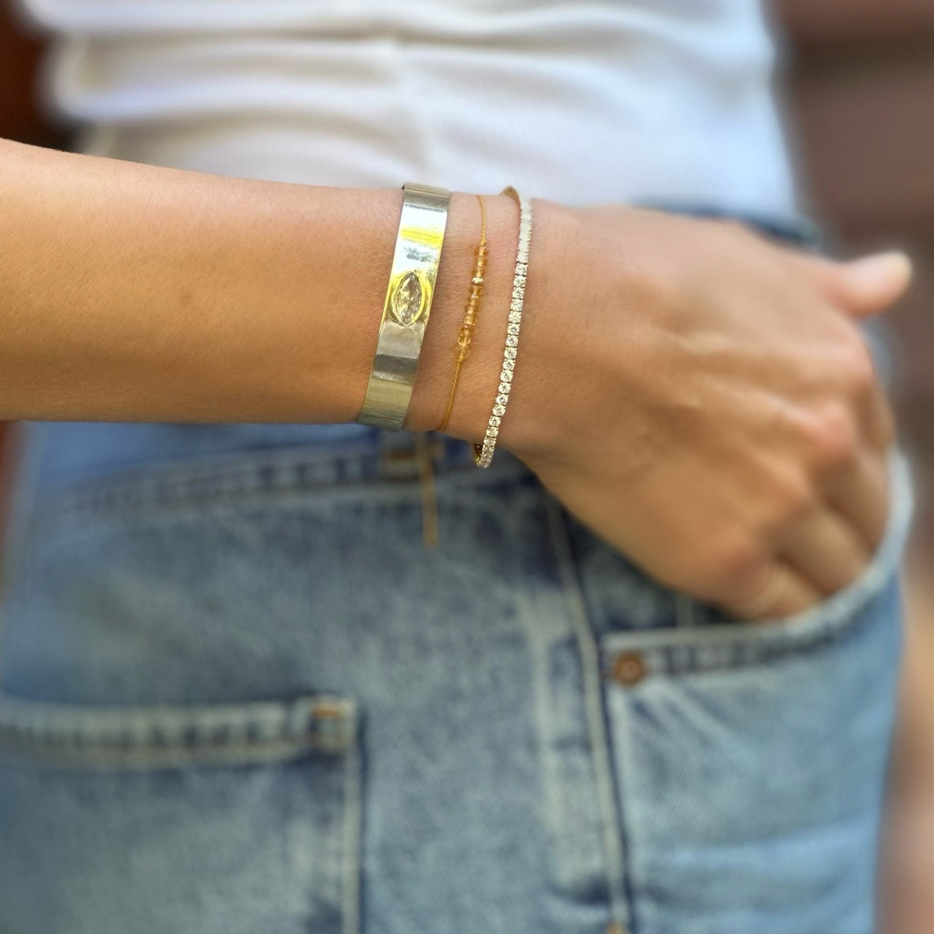 The Energy Project Bracelet – Prosperity With Citrine & Solid Gold Bead