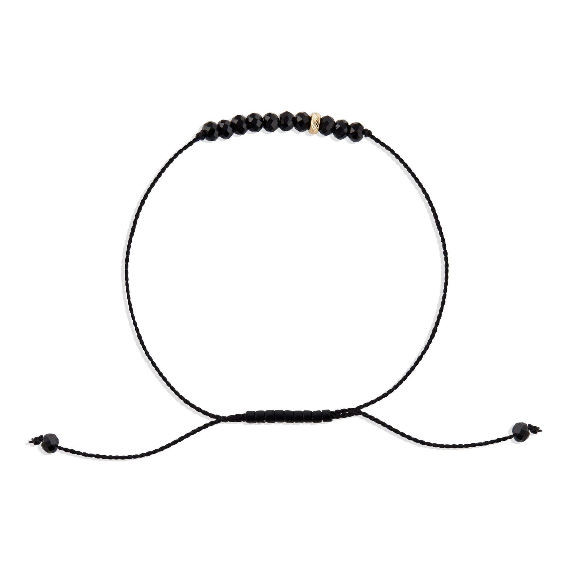 The Energy Project Bracelet – Protection With Black Tourmaline & Solid Gold Bead