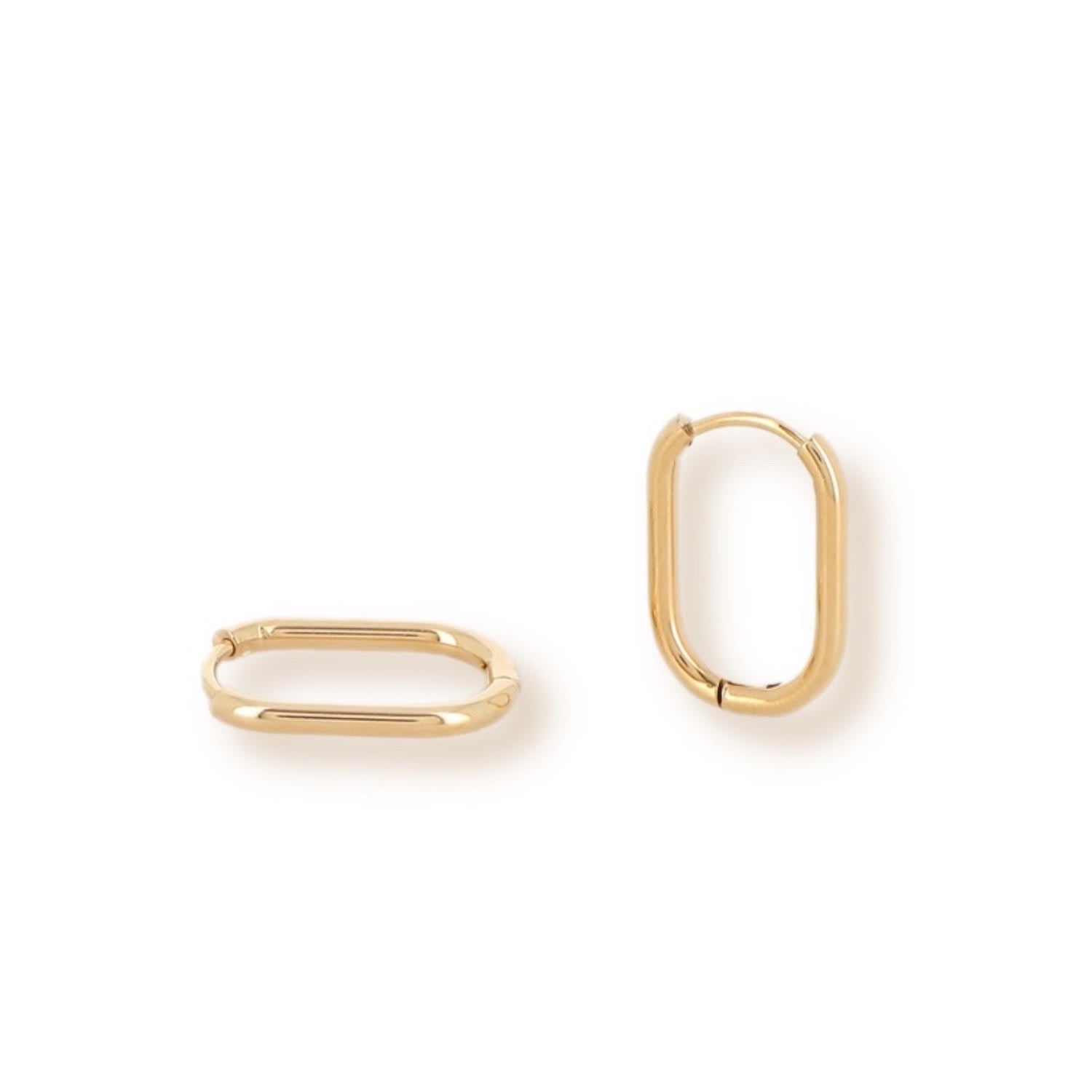 The Erin Mini Oval Tarnish Free Gold Hoops