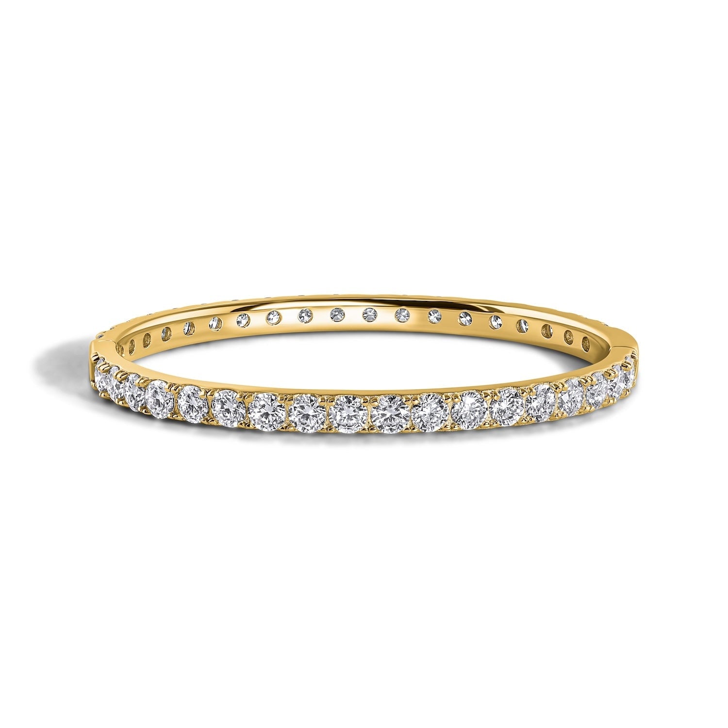 The Eternity Moissanite Bangle In Gold Coated Sterling Silver