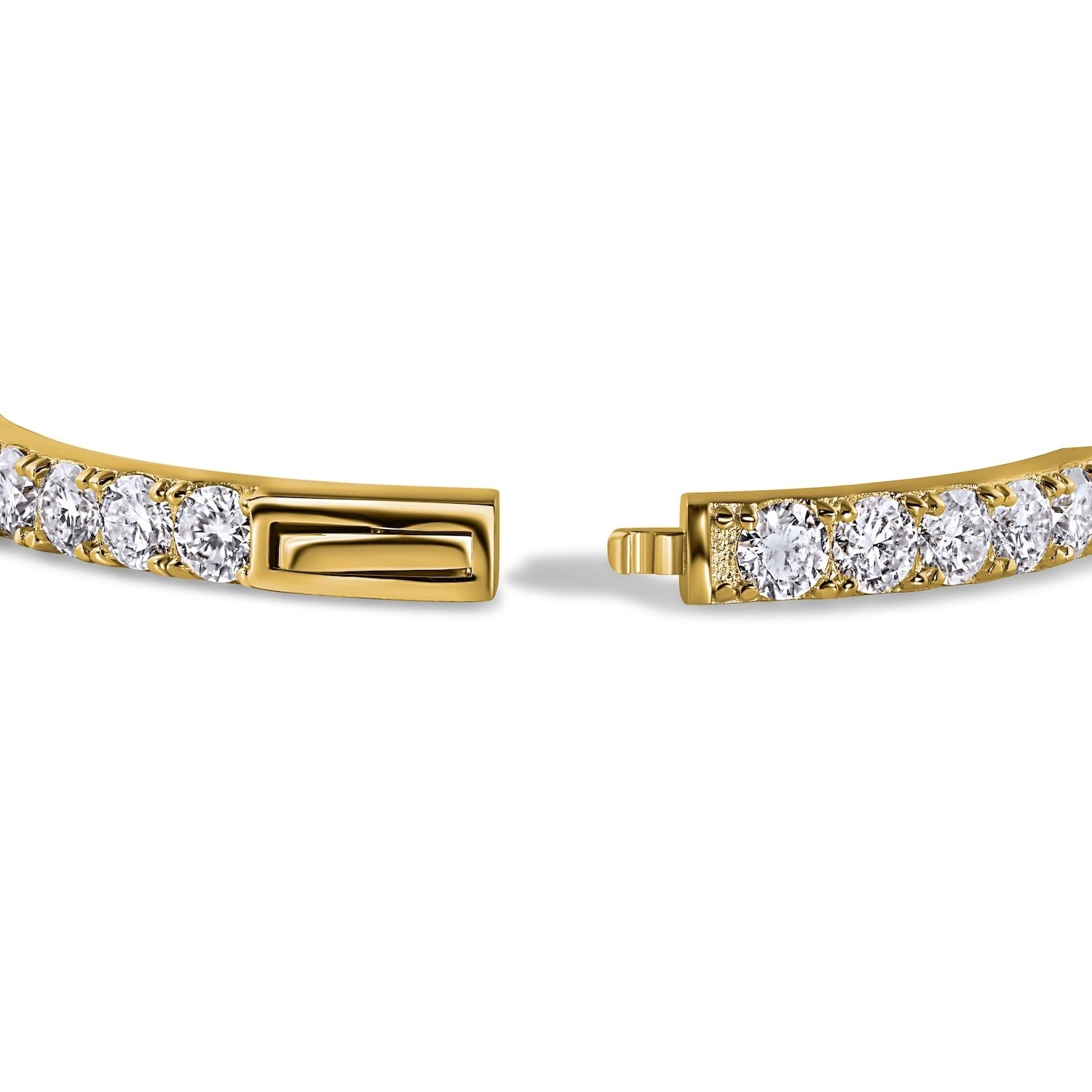 The Eternity Moissanite Bangle In Gold Coated Sterling Silver