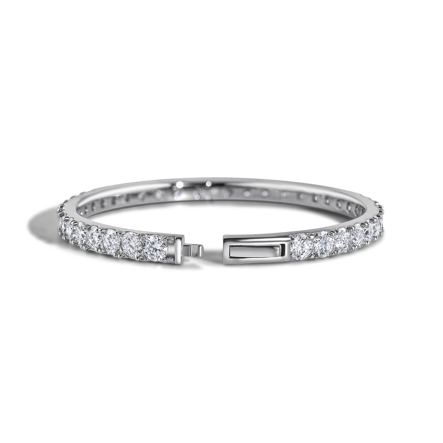 The Eternity Moissanite Bangle In Sterling Silver