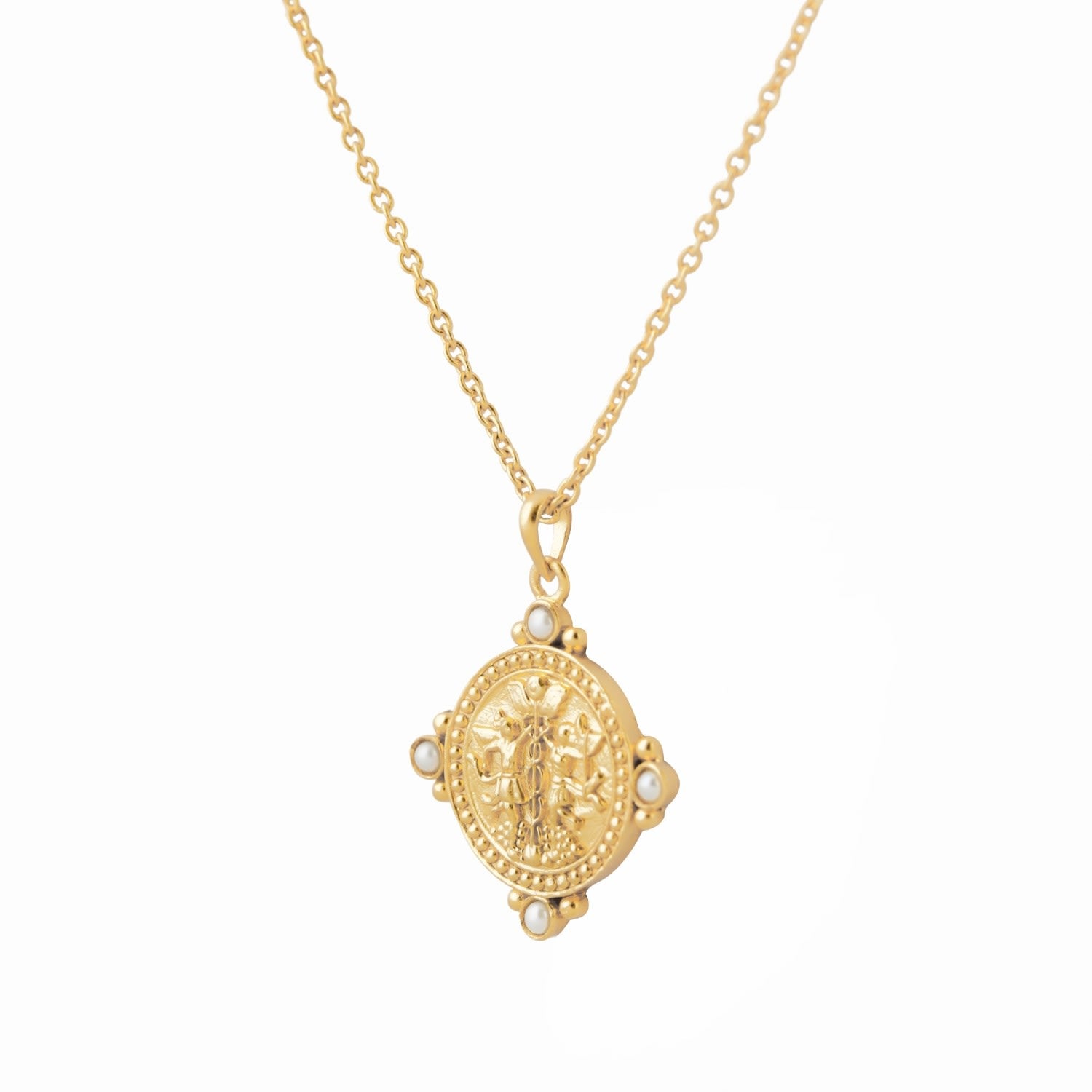 The Gemini Zodiac Amulet Necklace In Gold
