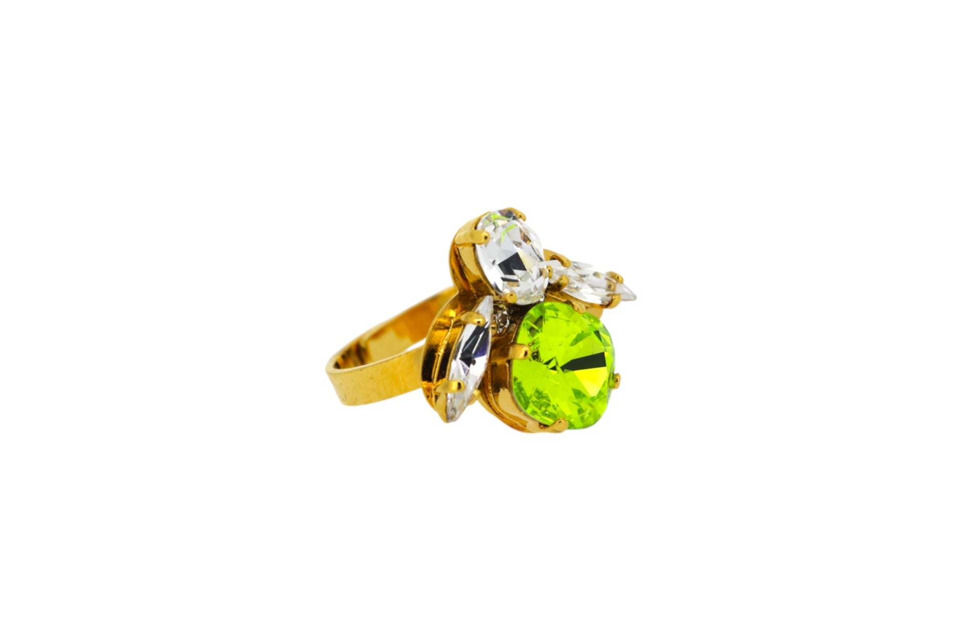 The Green Bee Ring In Gold