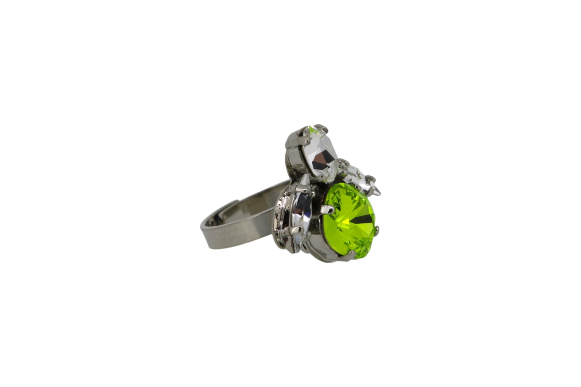 The Green Bee Ring In Platinum