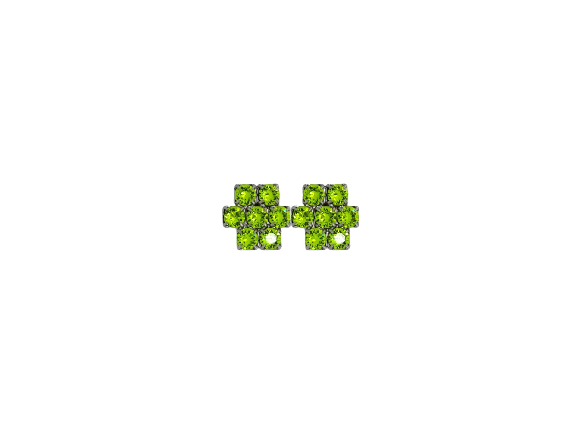 The Green Hive Earrings In Platinum - Pierced