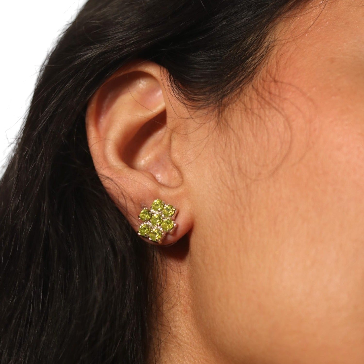 The Green Hive Earrings In Platinum - Clip