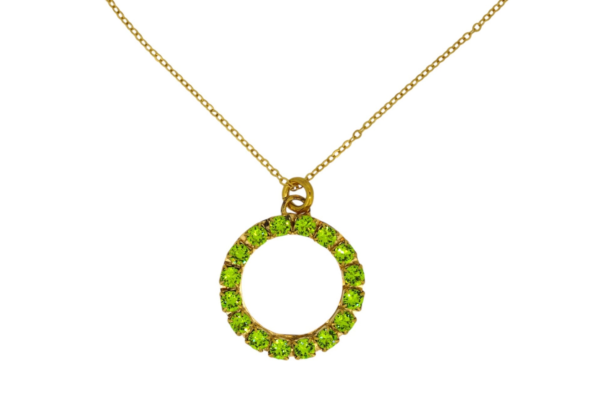 The Green Hoop Necklace In Gold - Short