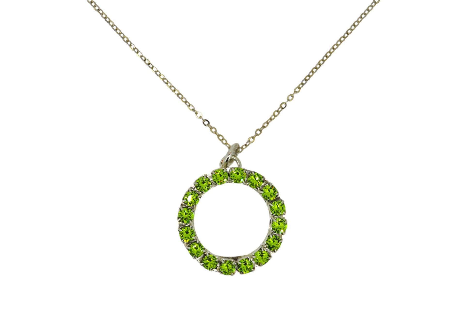 The Green Hoop Necklace In Platinum - Short