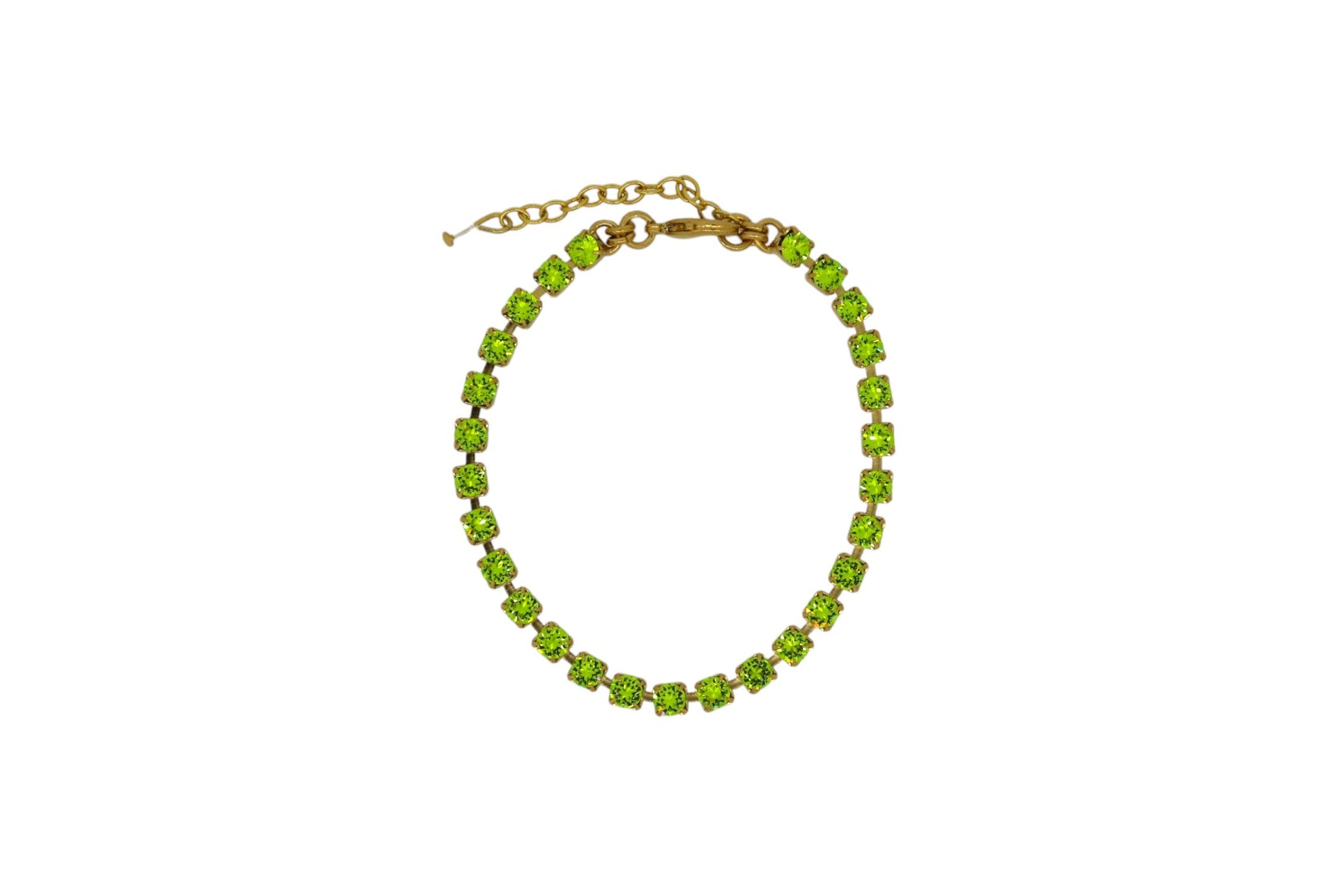 The Green Tennis Bracelet In Gold