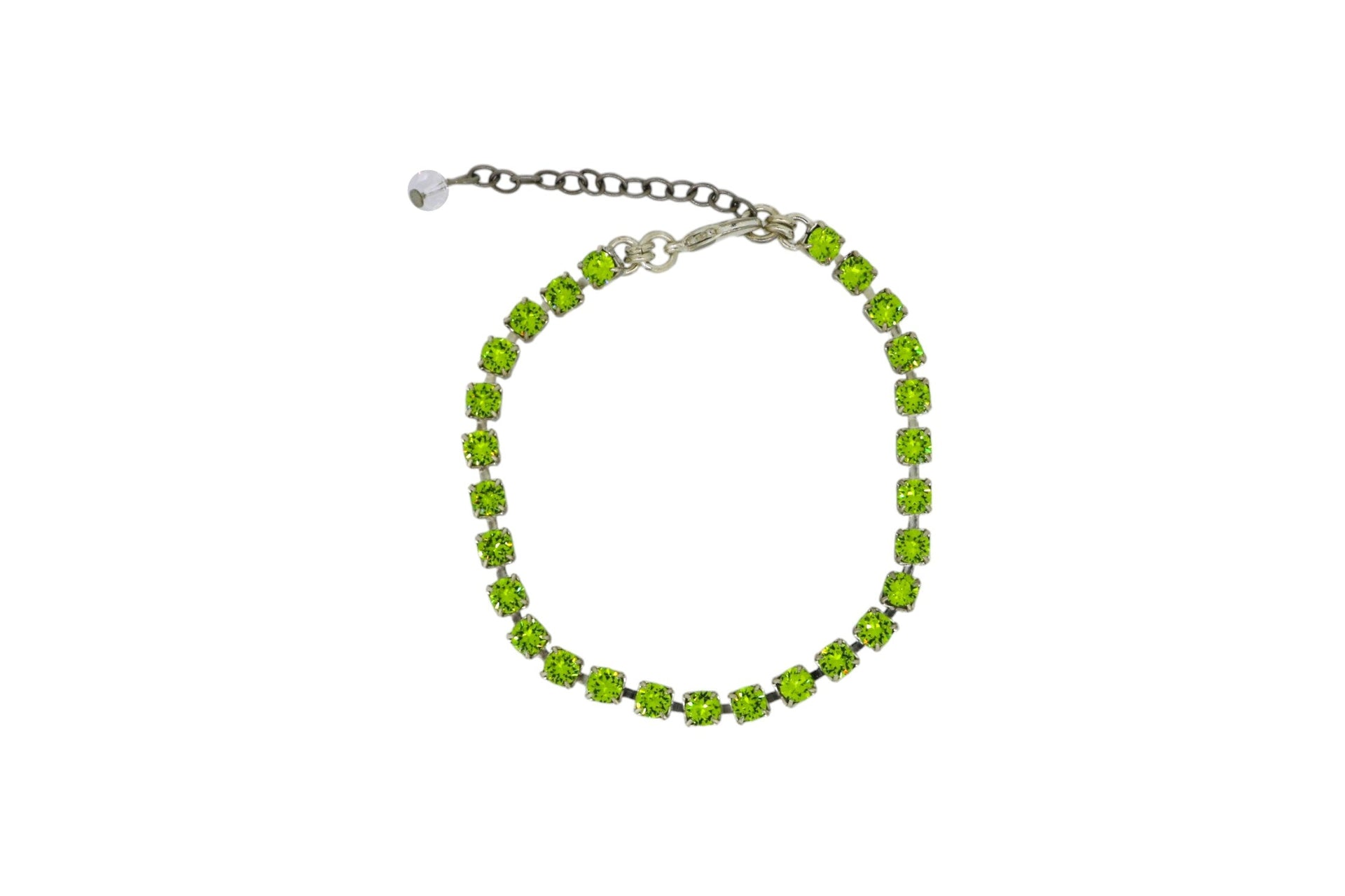 The Green Tennis Bracelet In Platinum