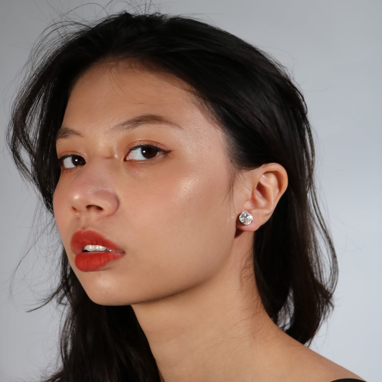 The Large Clear Stud In Platinum