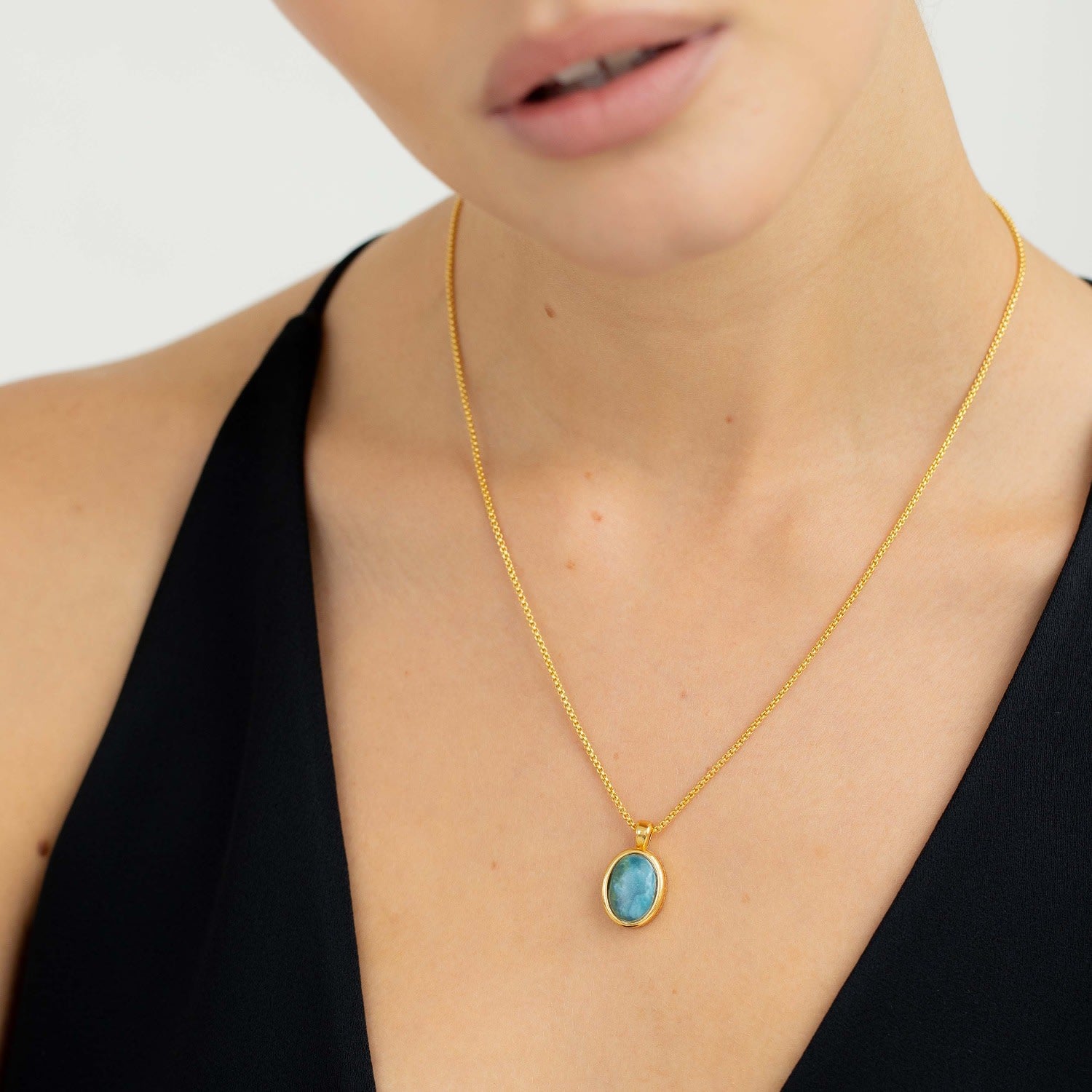 The Large Turquoise Pendant Necklace