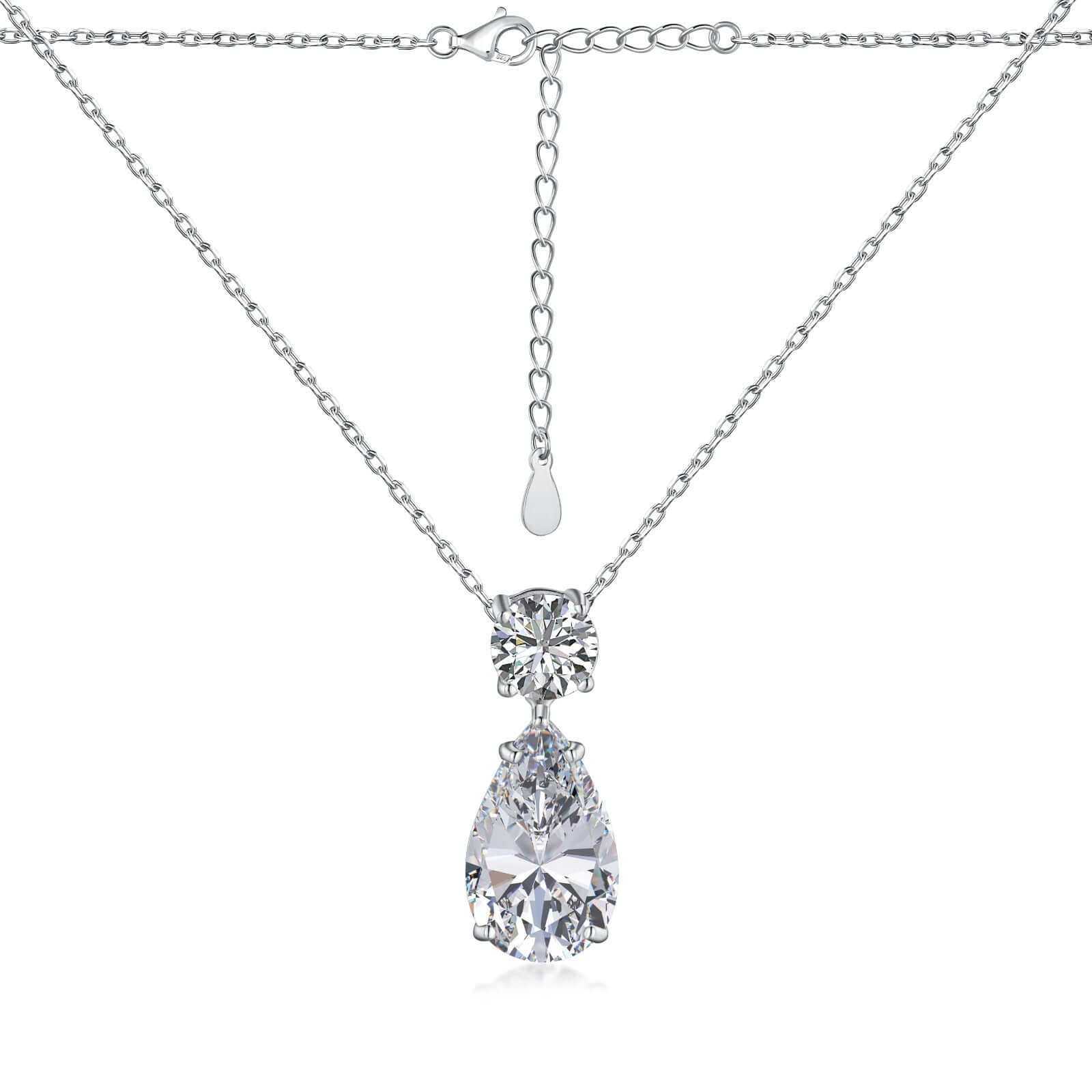 The Le Bijou Premium Zirconia Sterling Silver Pendent Necklace