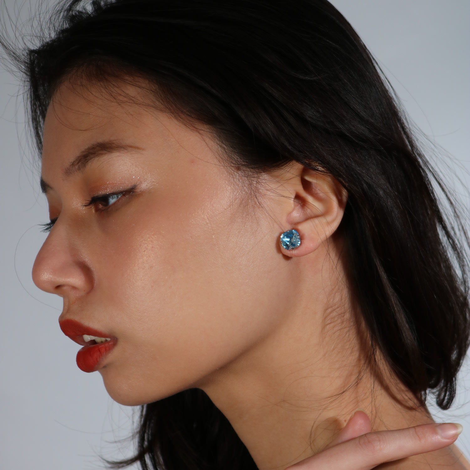 The Little Blue Stud In Platinum