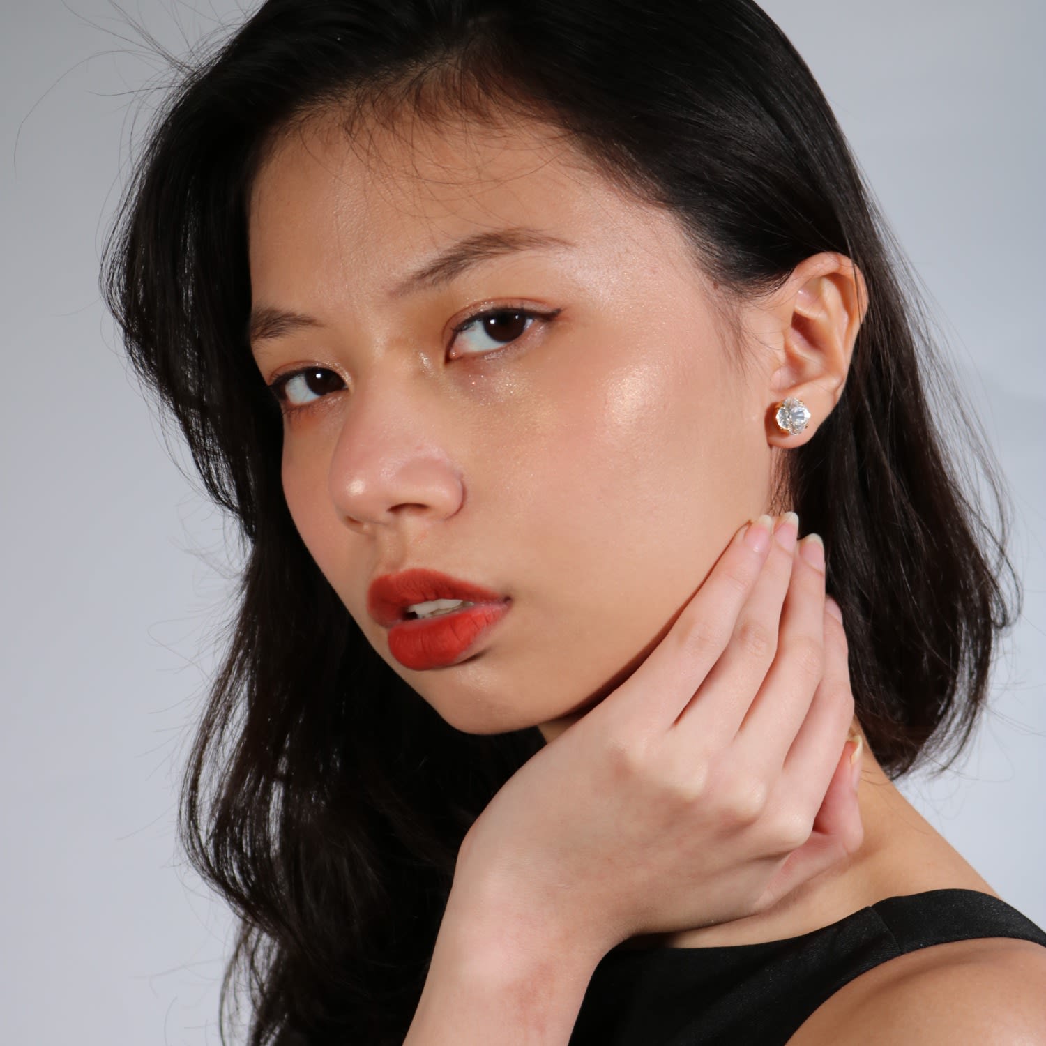 The Little Clear Stud In Gold