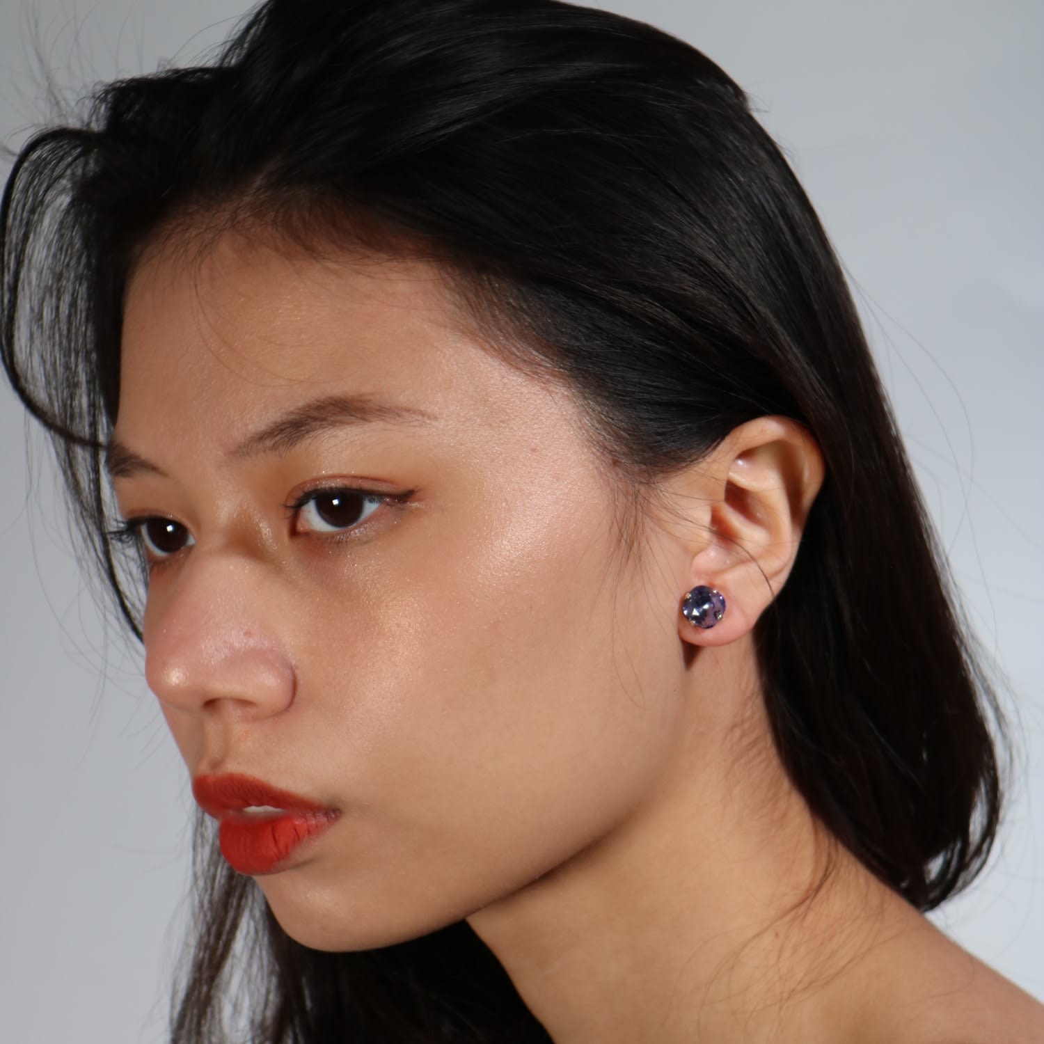 The Little Purple Stud In Platinum
