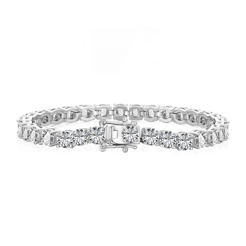 The Luxxe Tenné Premium Zirconia Bracelet In Pure Sterling Silver Five Mm