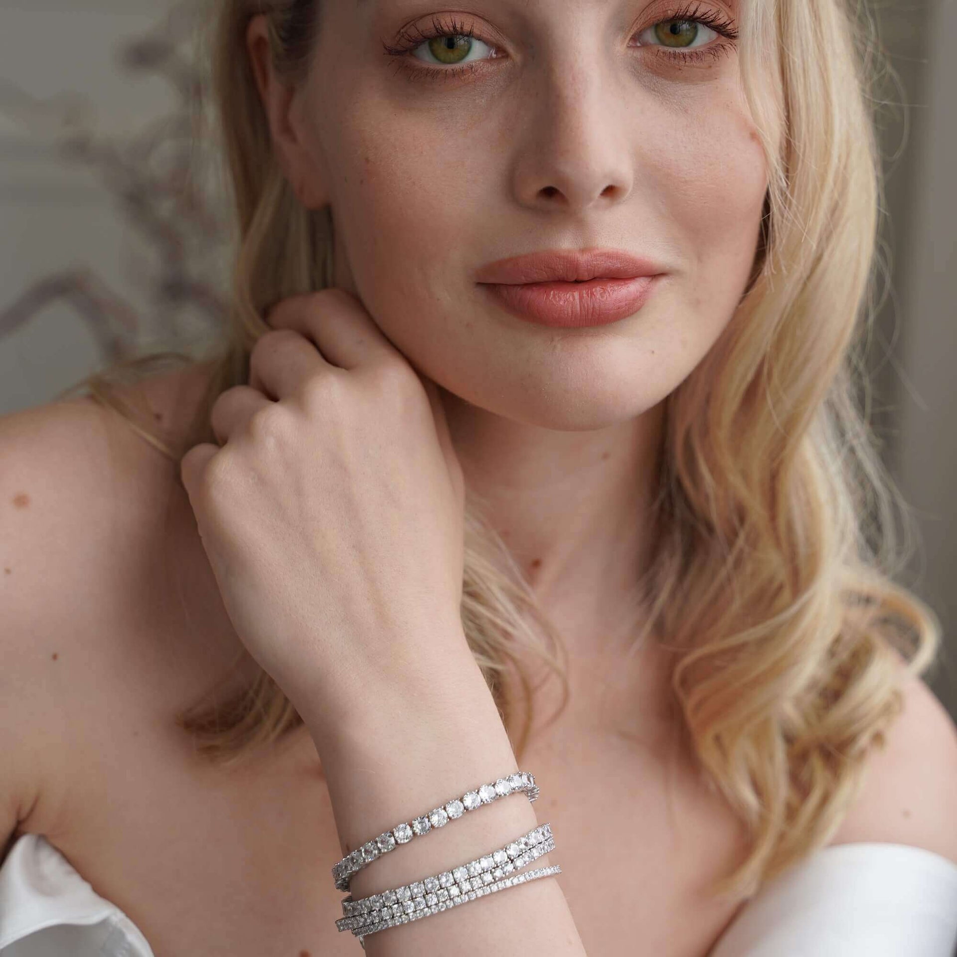 The Luxxe Tenné Premium Zirconia Bracelet In Sterling Silver Size Four Mm