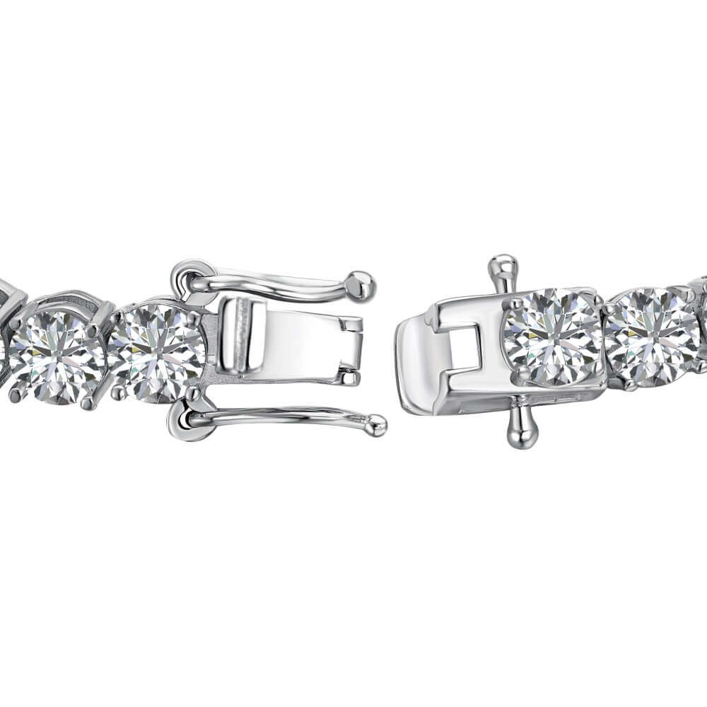 The Luxxe Tenné Premium Zirconia Bracelet In Pure Sterling Silver Five Mm