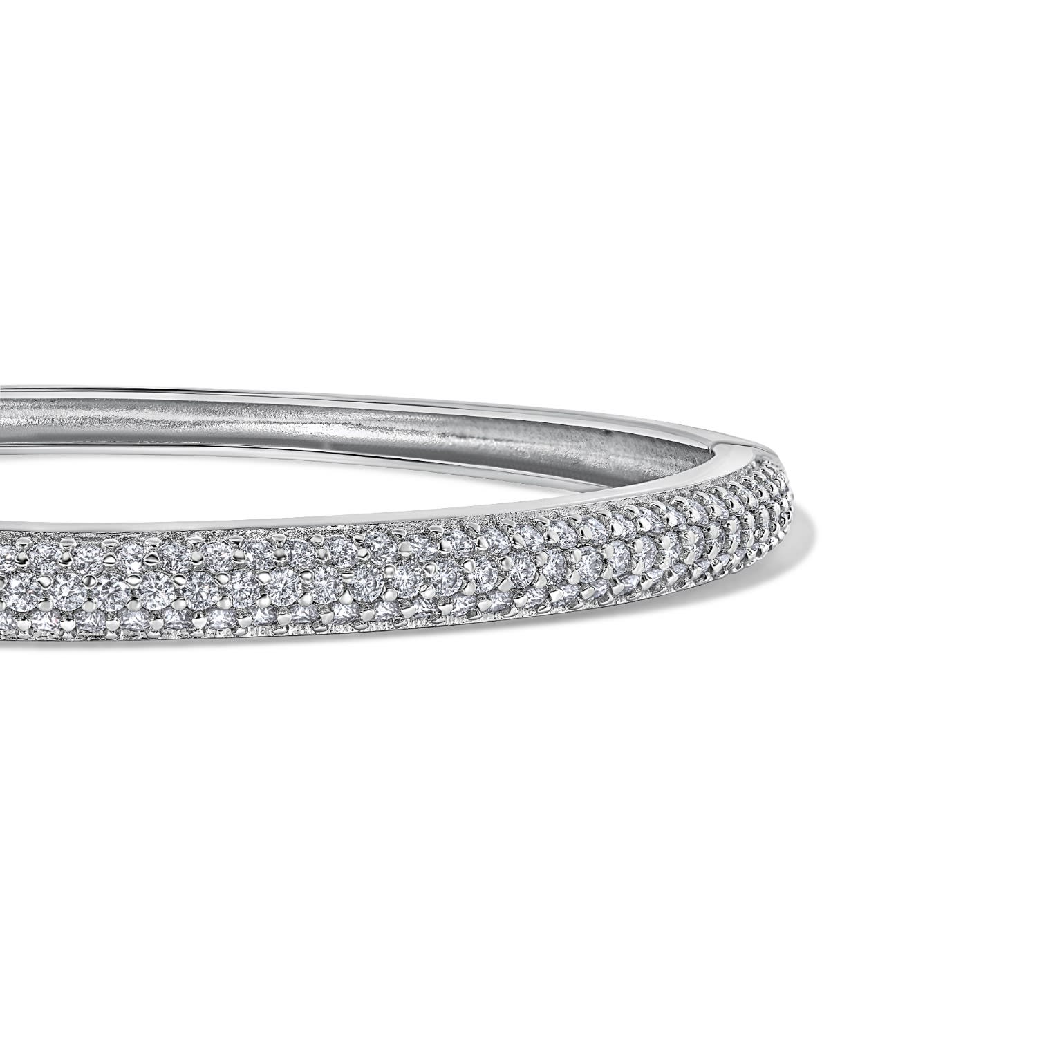 The Maeve Moissanite Bangle In Sterling Silver
