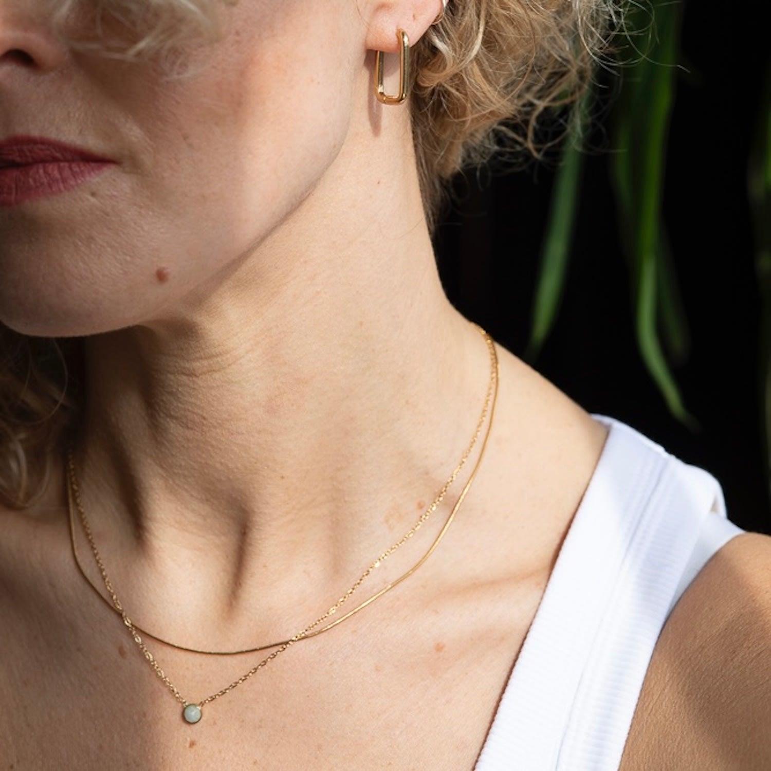 The Marie Thin Classic Snake Chain Necklace Tarnish Free Gold