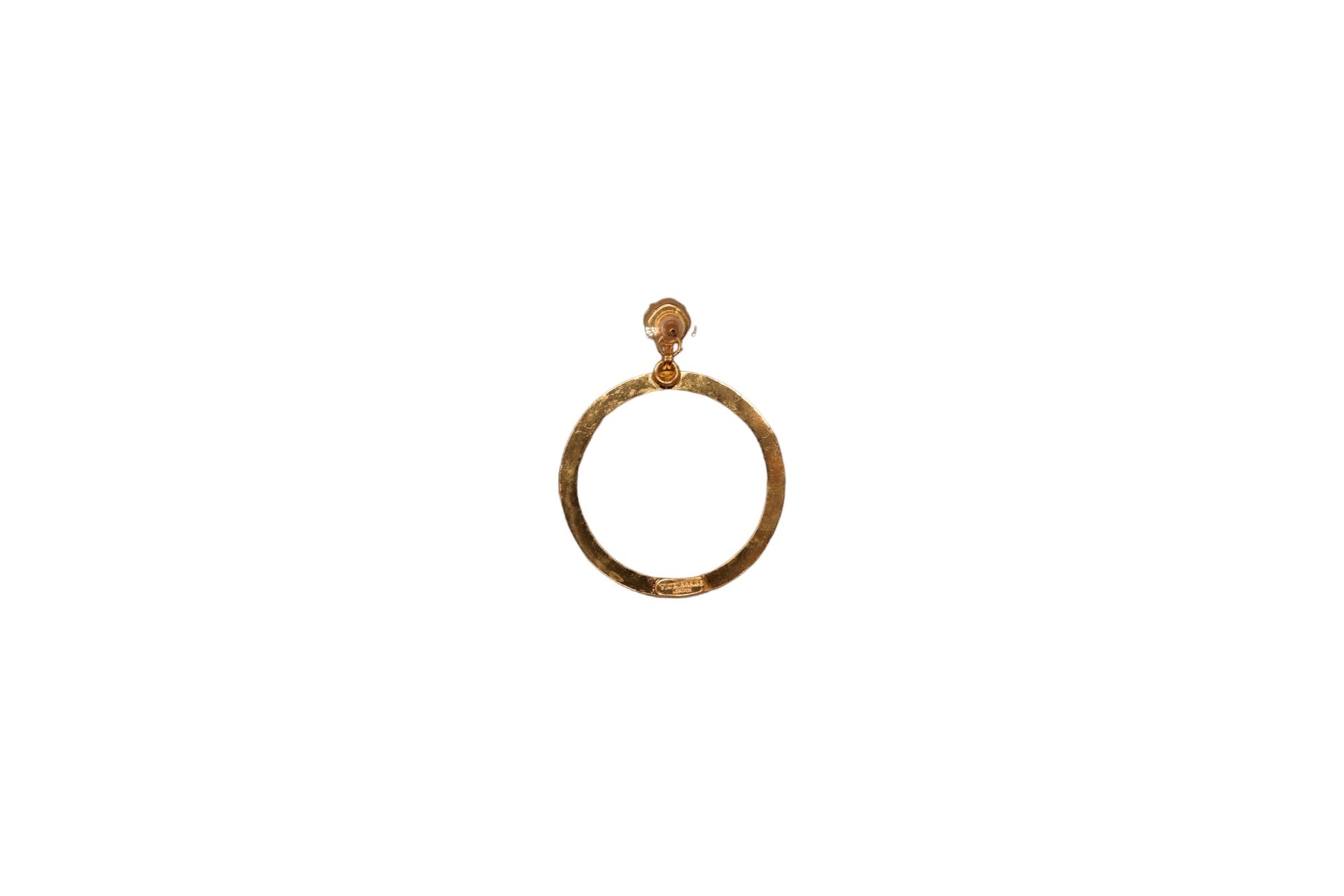 The Medium Clear Hoop Earrings In Gold - Pierced