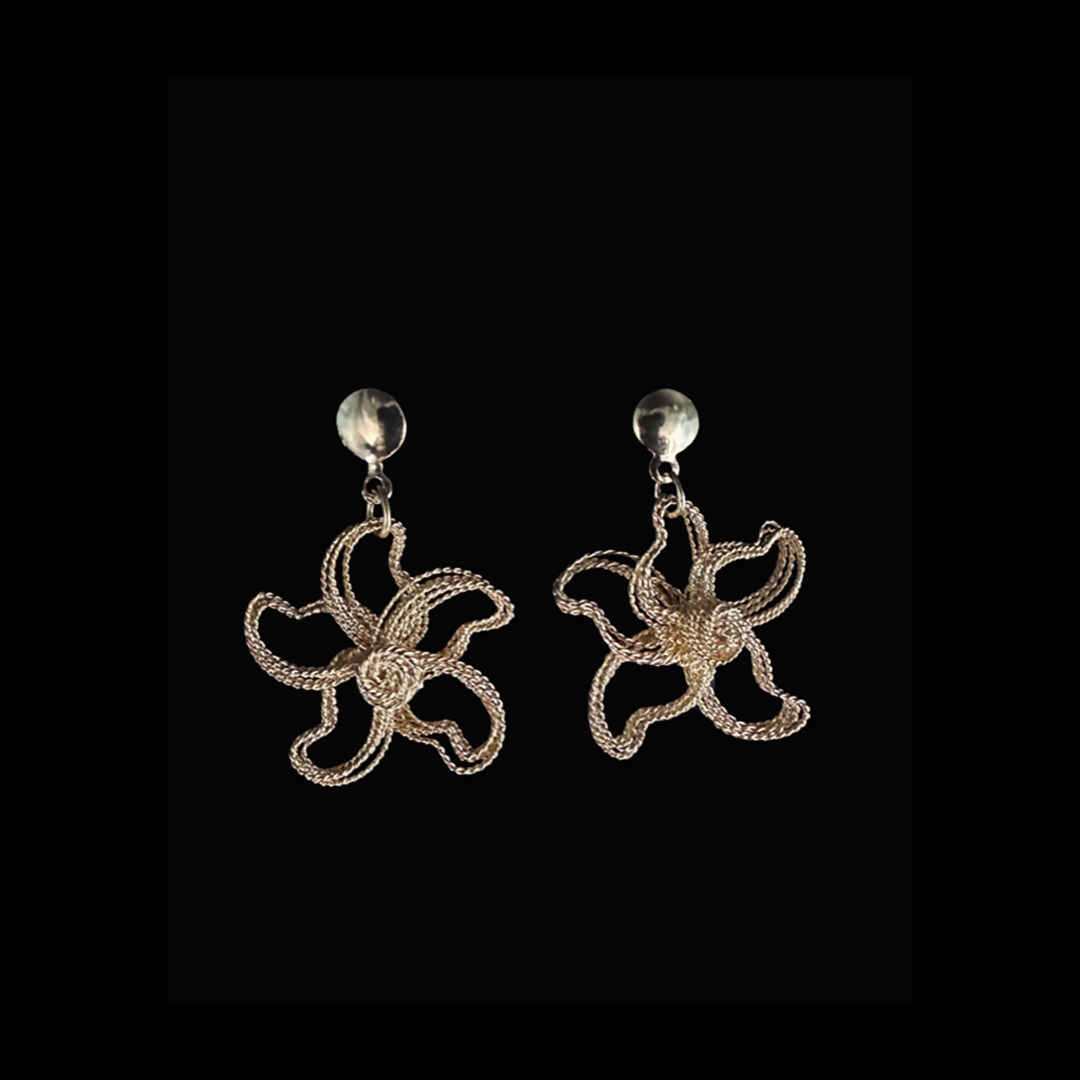 The Metal Starfish Hand Twisted Wire Earrings