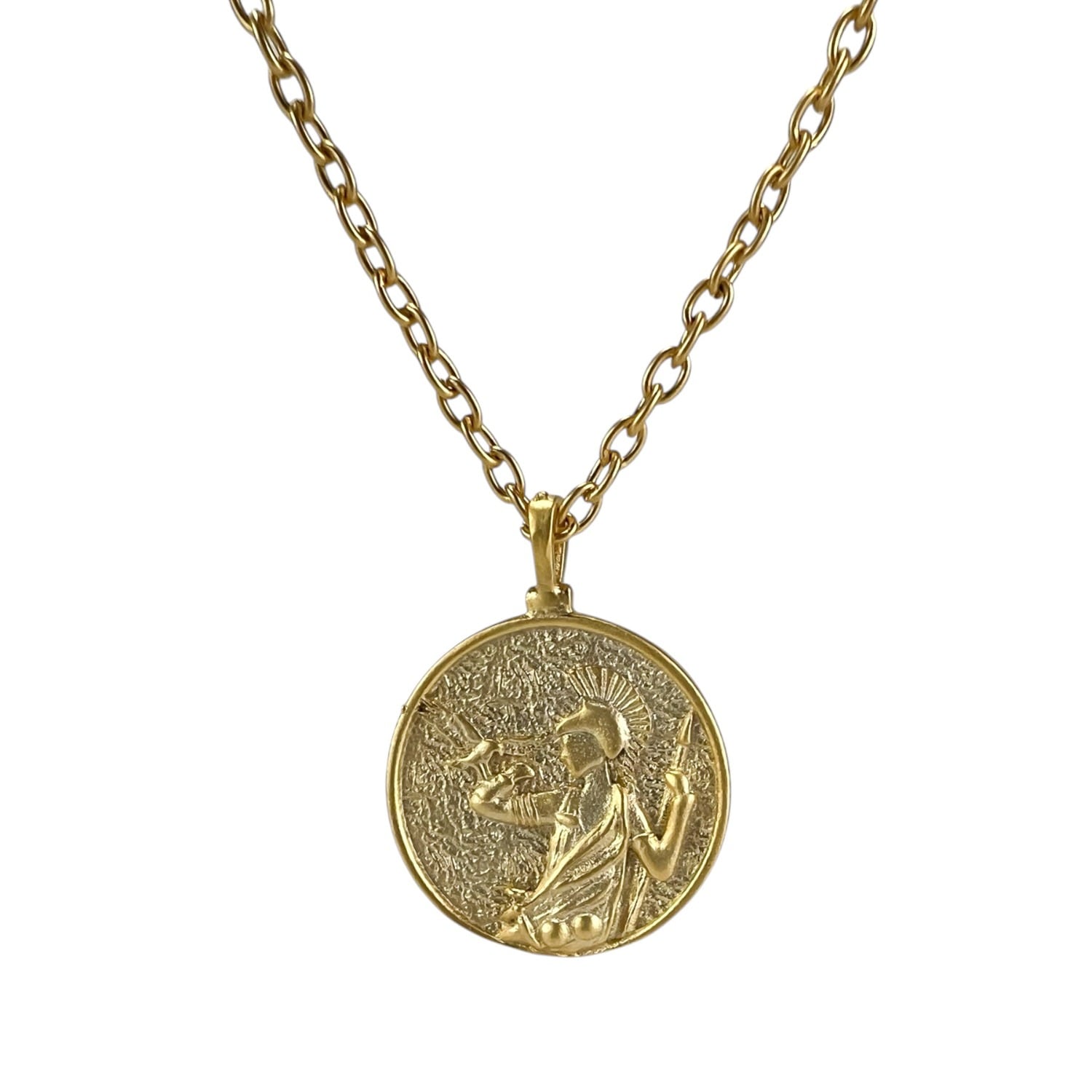 The Minerva Gold-Plated Ancient Medallion Necklace