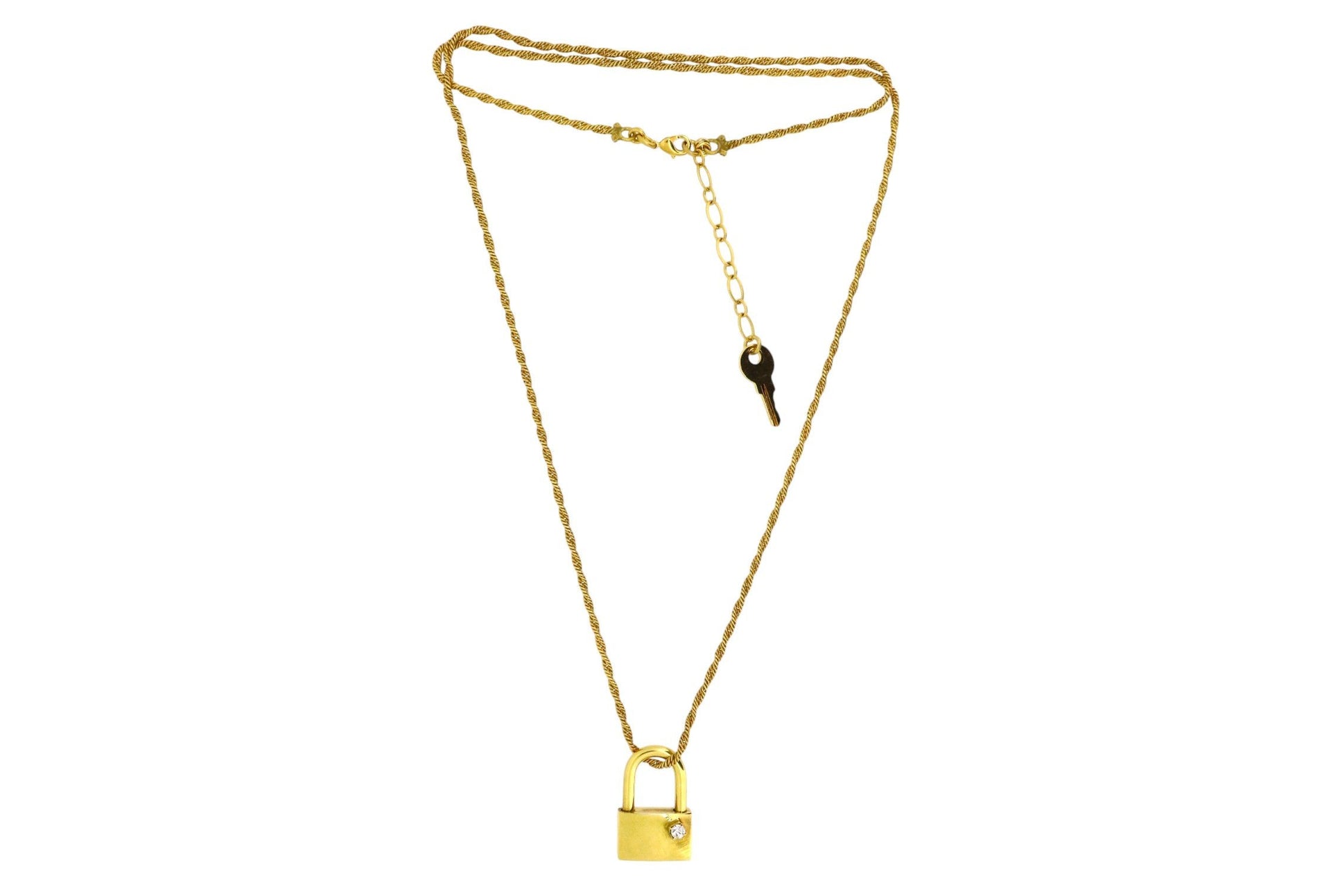 The Mouche Lock Necklace In Gold