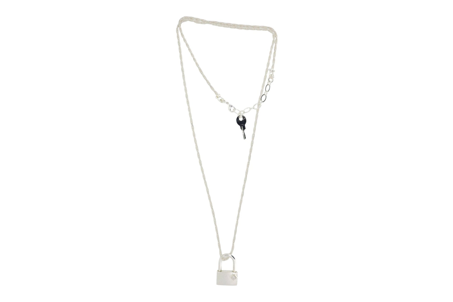 The Mouche Lock Necklace In Silver