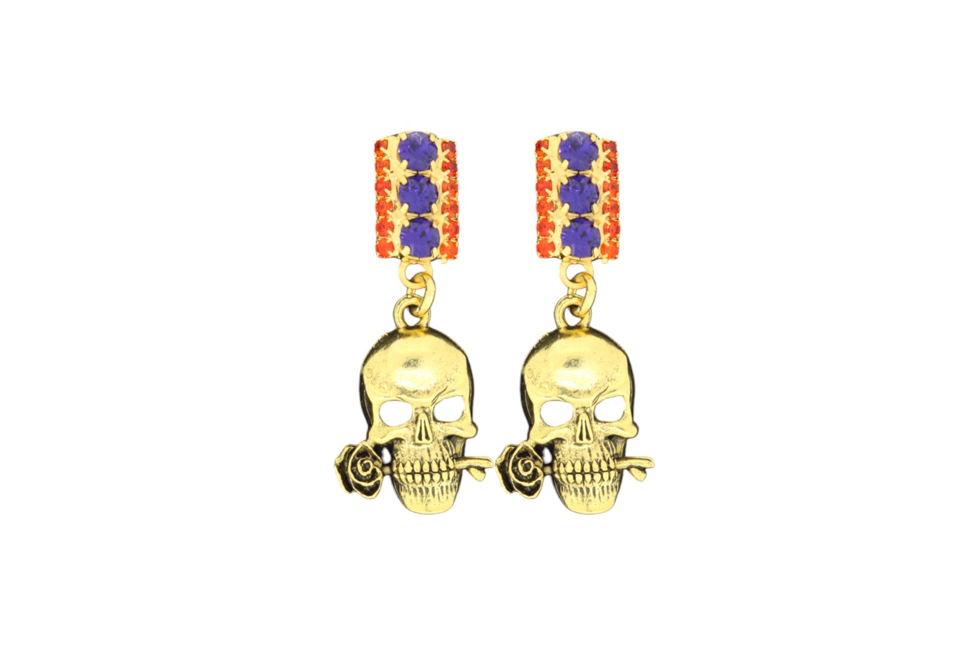 The Orange & Purple Top Skulls - Pierced