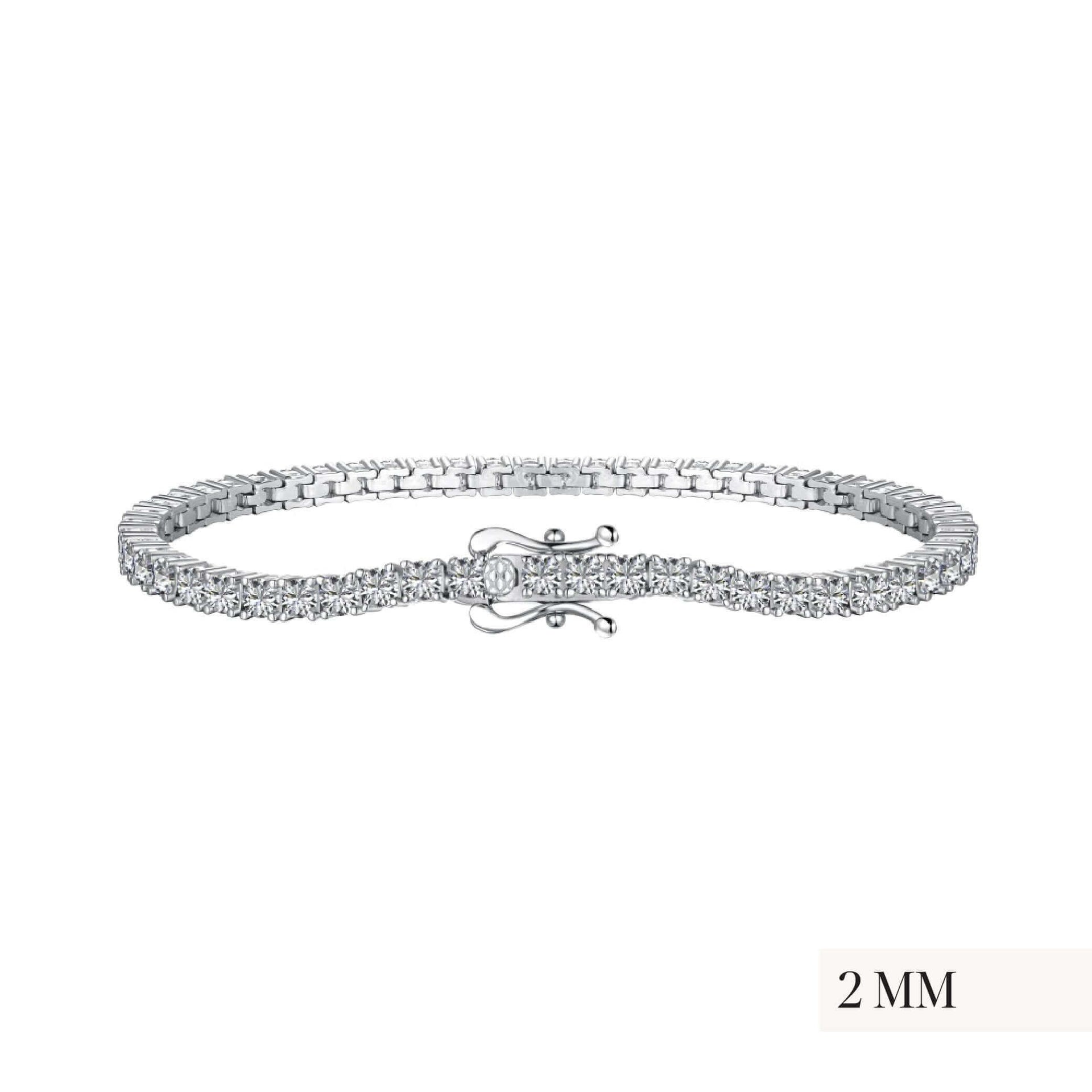 The Petite Luxxe Tenné Premium Zirconia Bracelet In Sterling Silver Size Two Mm