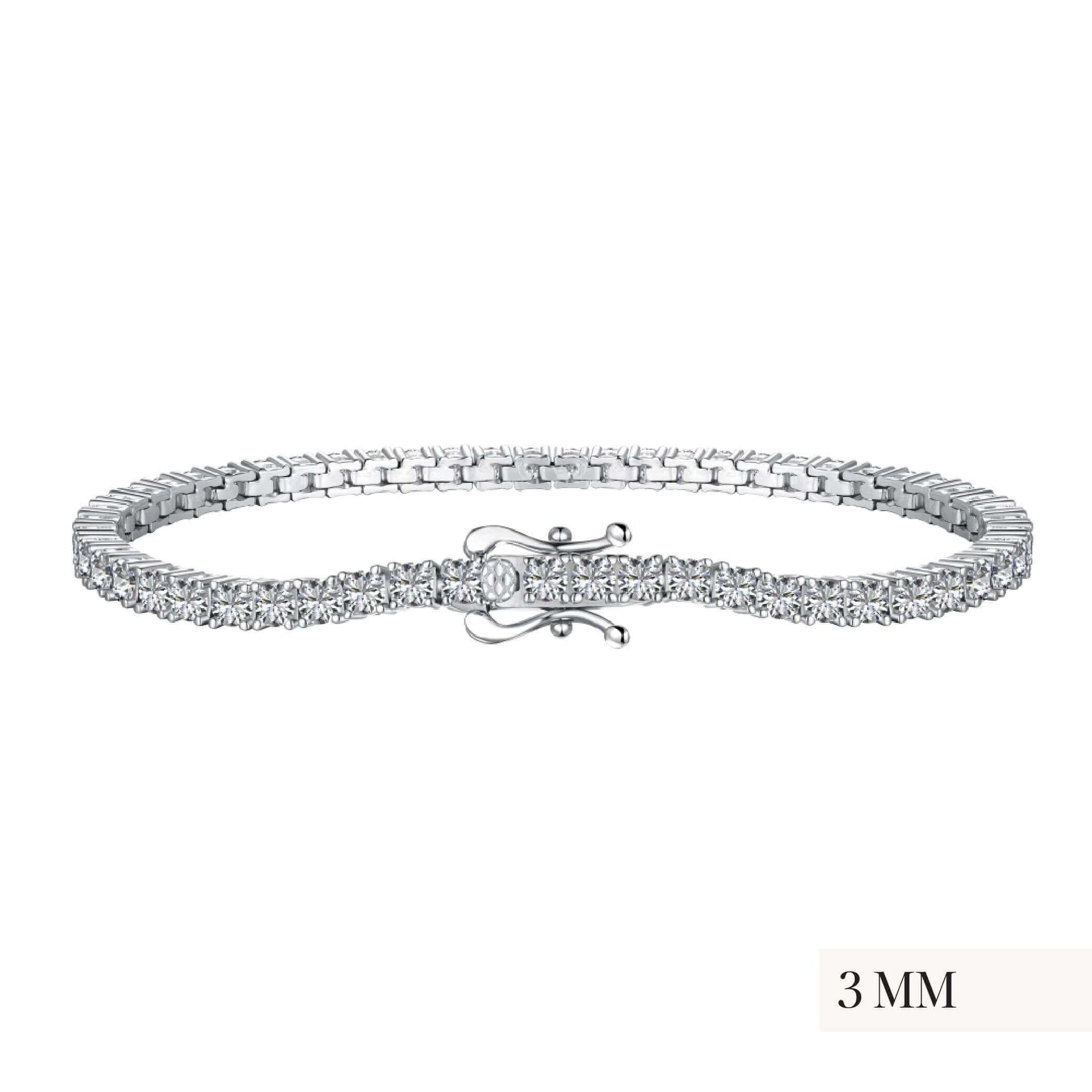 The Petite Luxxe Tenné Premium Zirconia Bracelet In Sterling Silver Size Three Mm