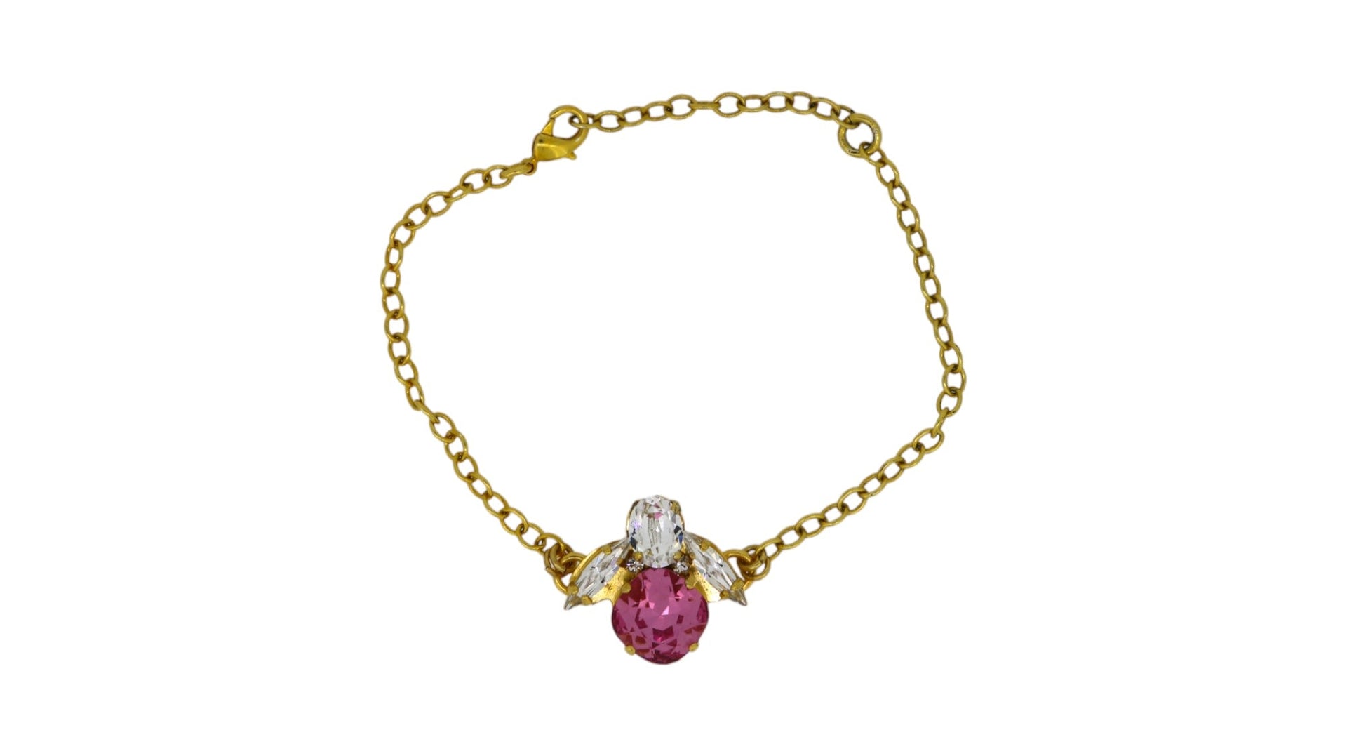 The Pink Bee Bracelet In Gold