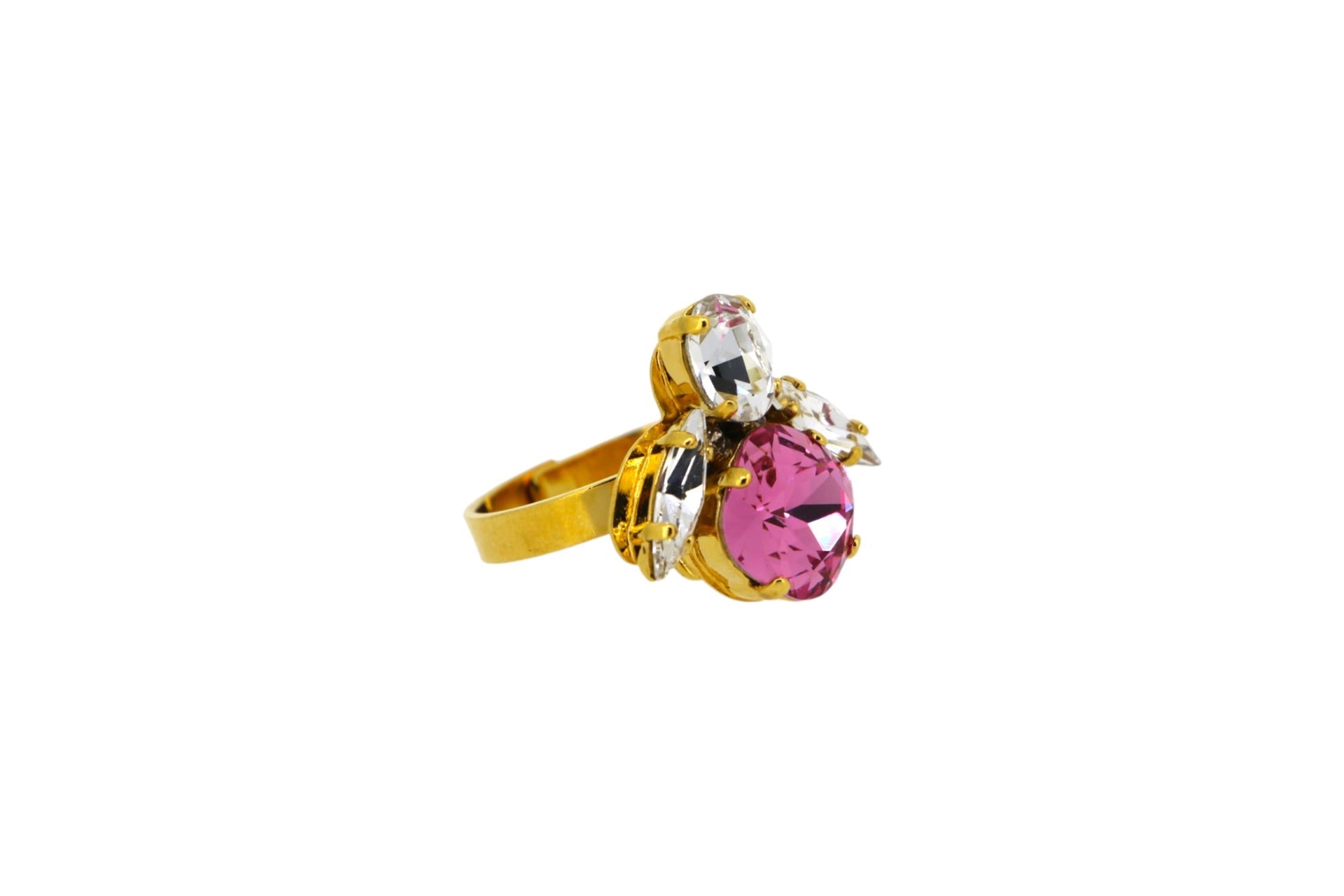 The Pink Bee Ring In Gold