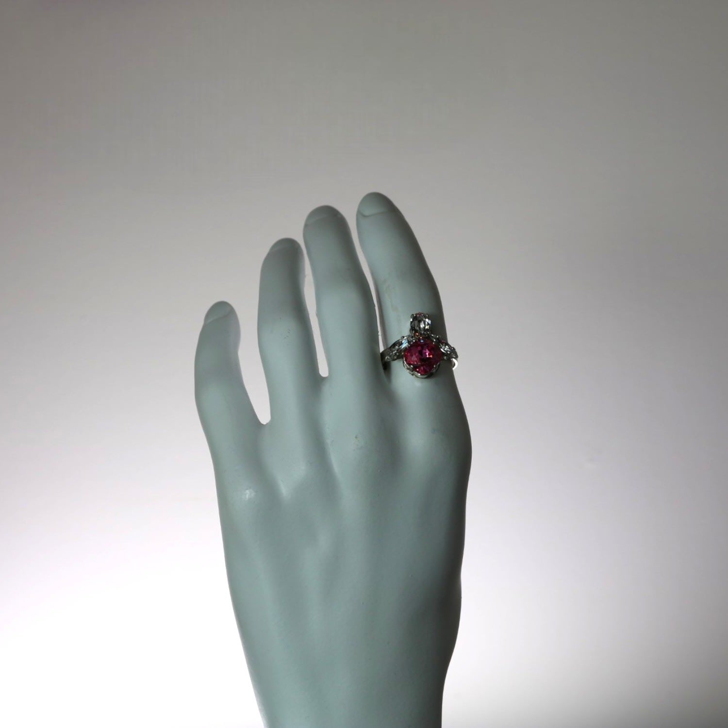 The Pink Bee Ring In Platinum