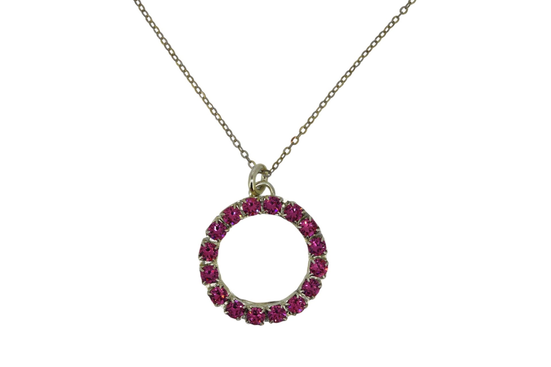 The Pink Hoop Necklace In Platinum - Short