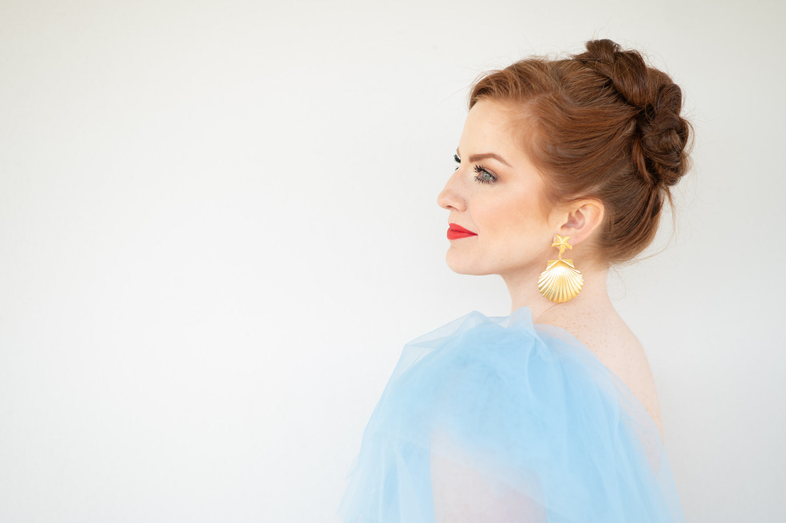 Large Starfish Shell Earring