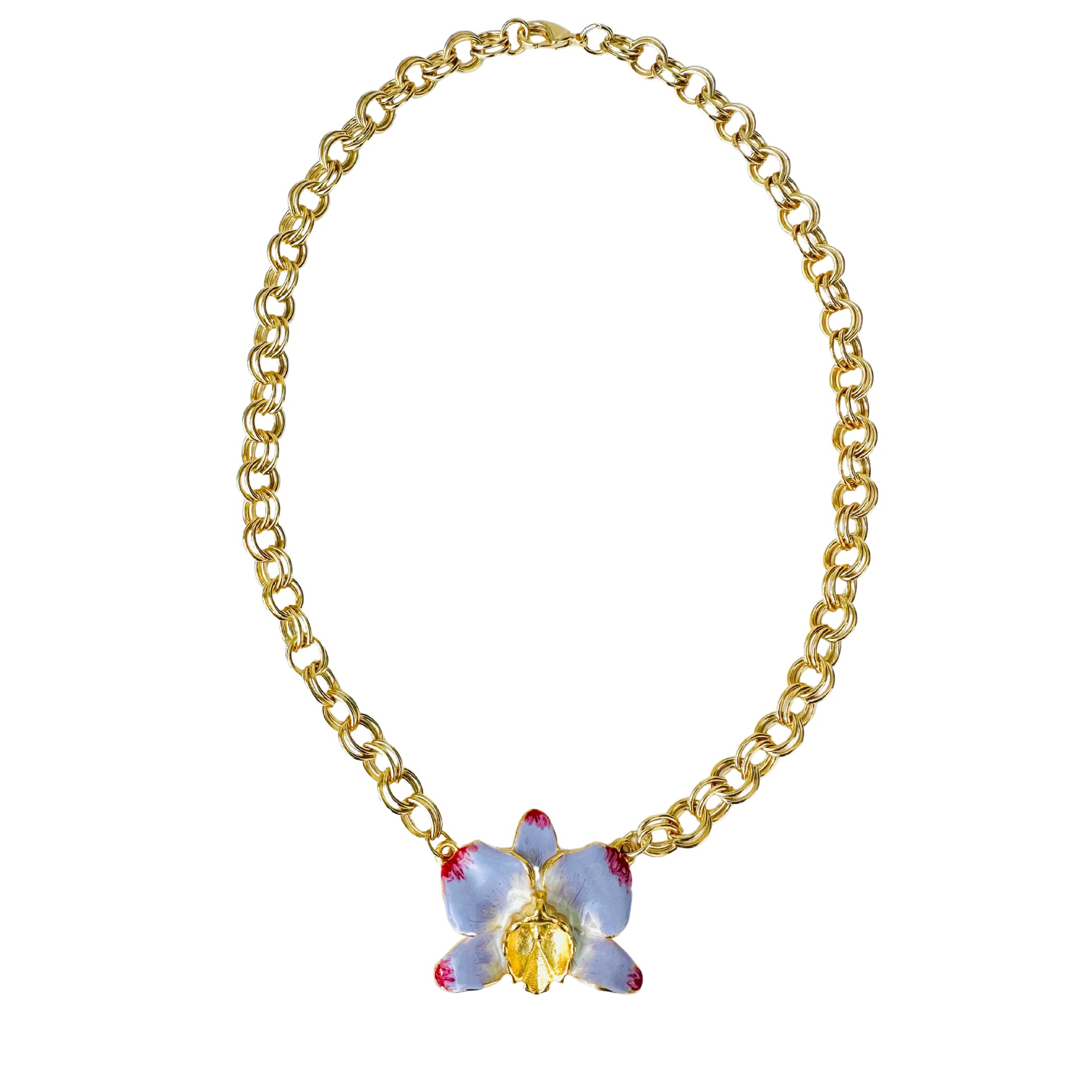 Lavender French Orchid Necklace