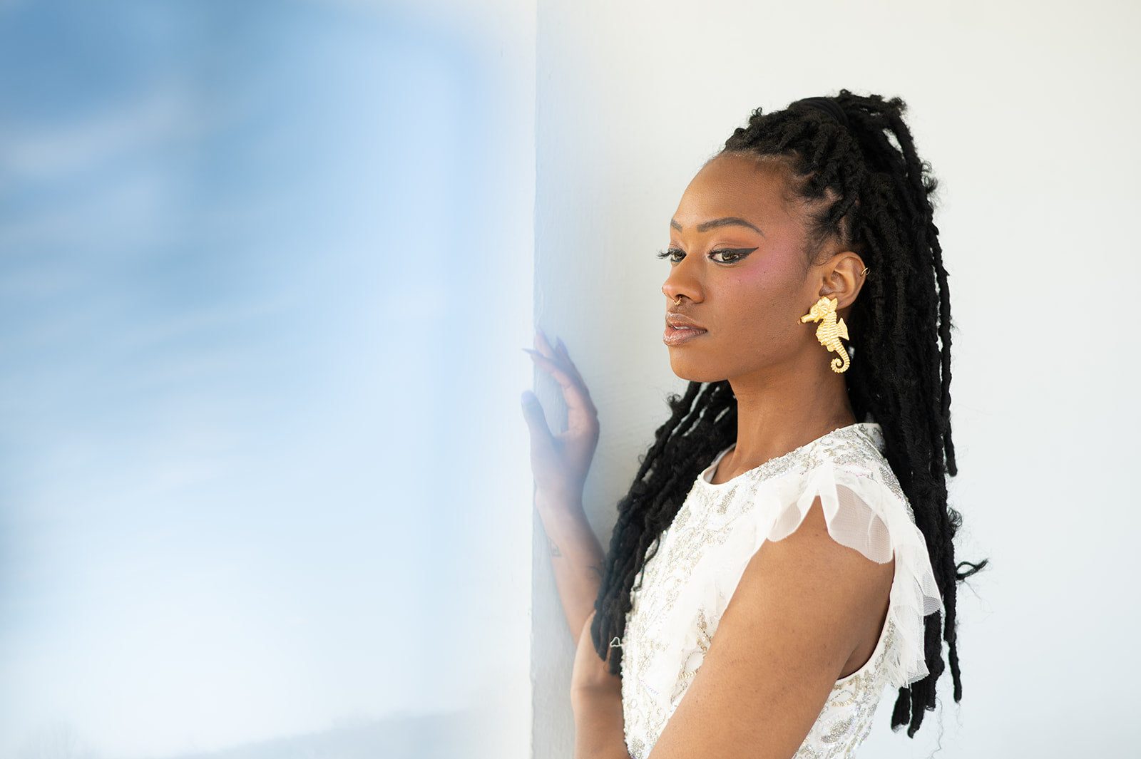 The Pink Reef Seahorse Earring