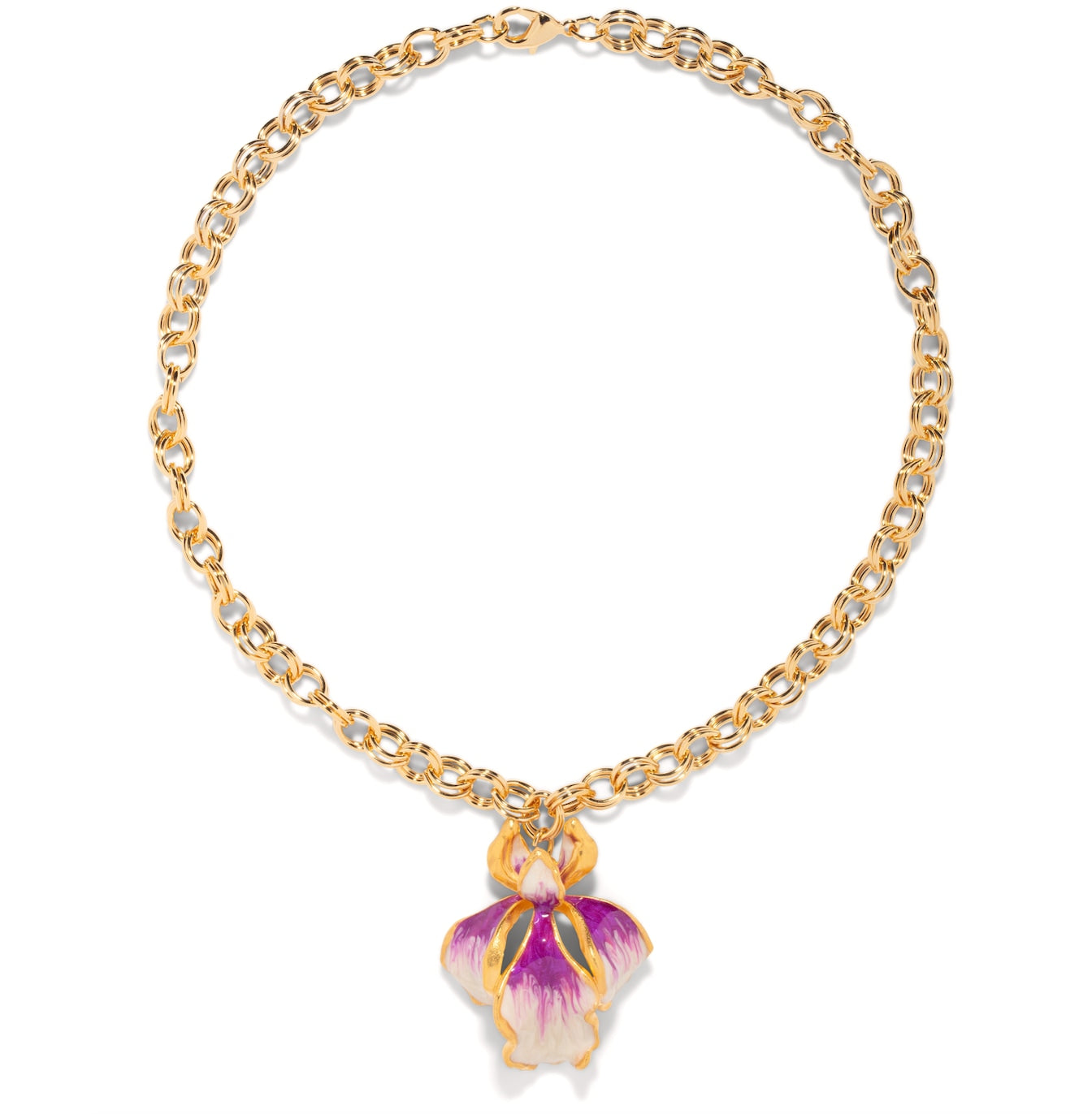 The Pink Reef Single Sculpted Iris Necklace In Tropic