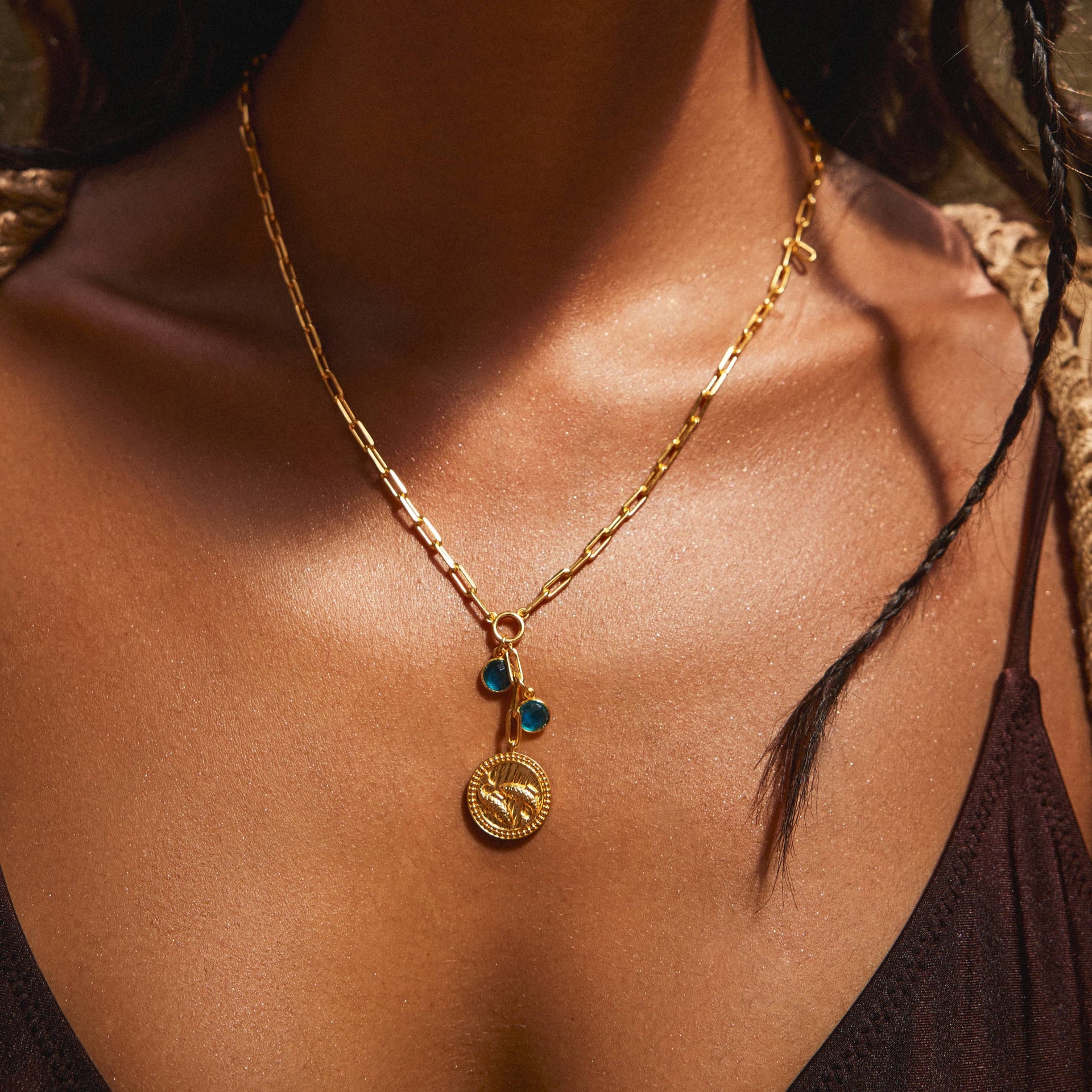 The Pisces Zodiac Amulet Necklace In Gold