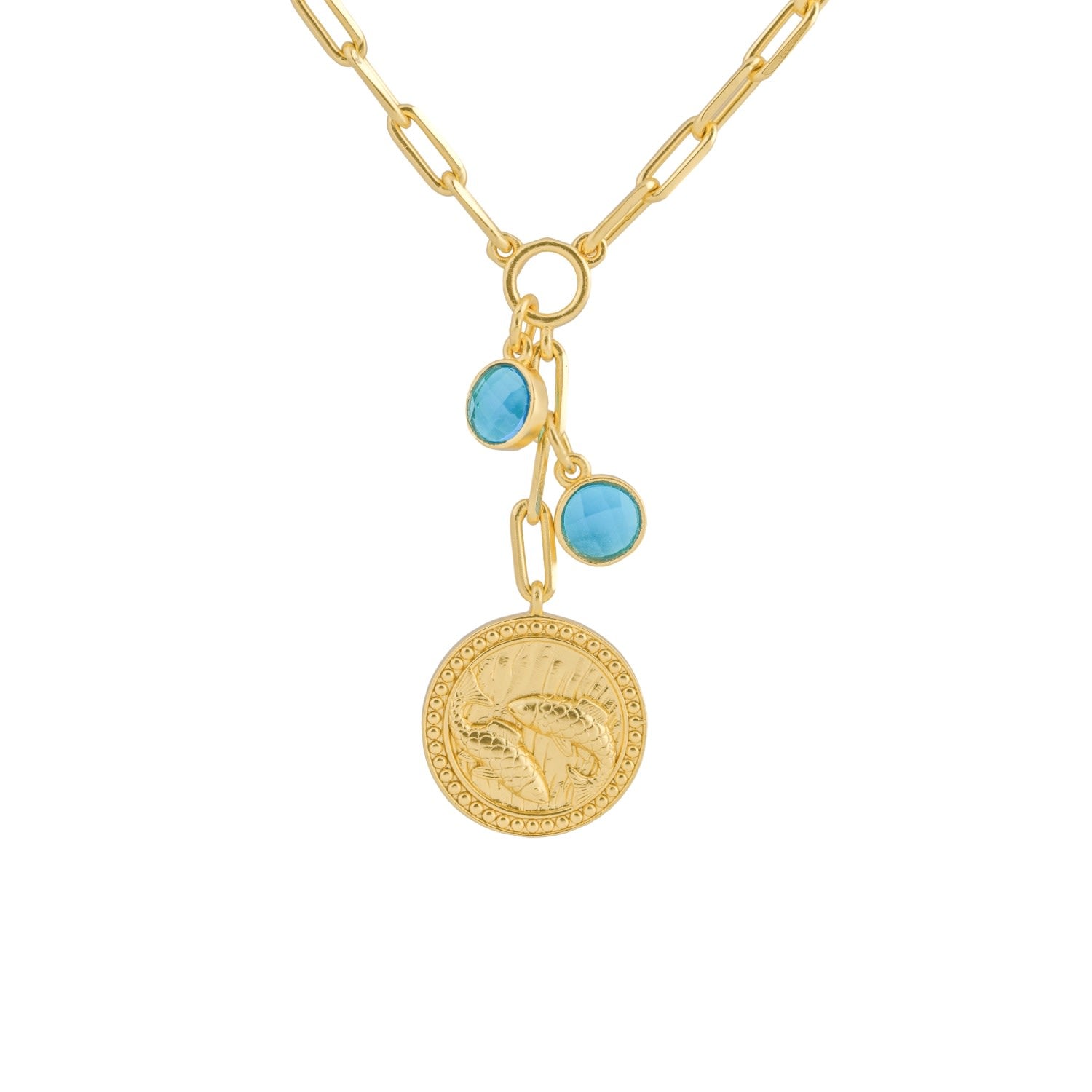 The Pisces Zodiac Amulet Necklace In Gold