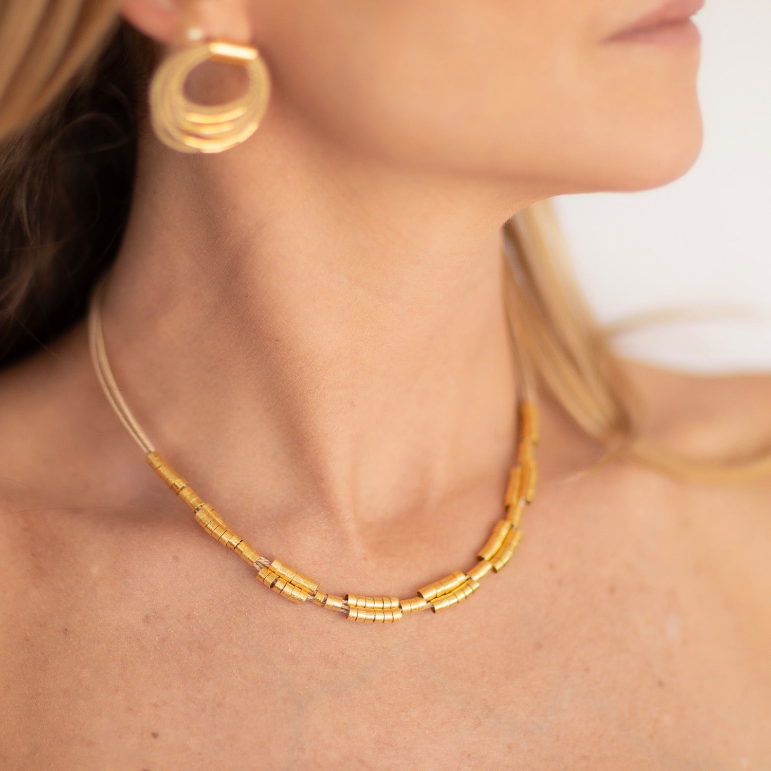 The Pleated Buriti Natural Fiber Necklace