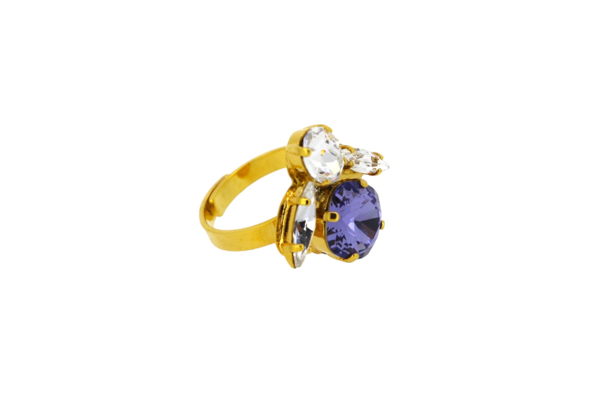 The Purple Bee Ring In Gold