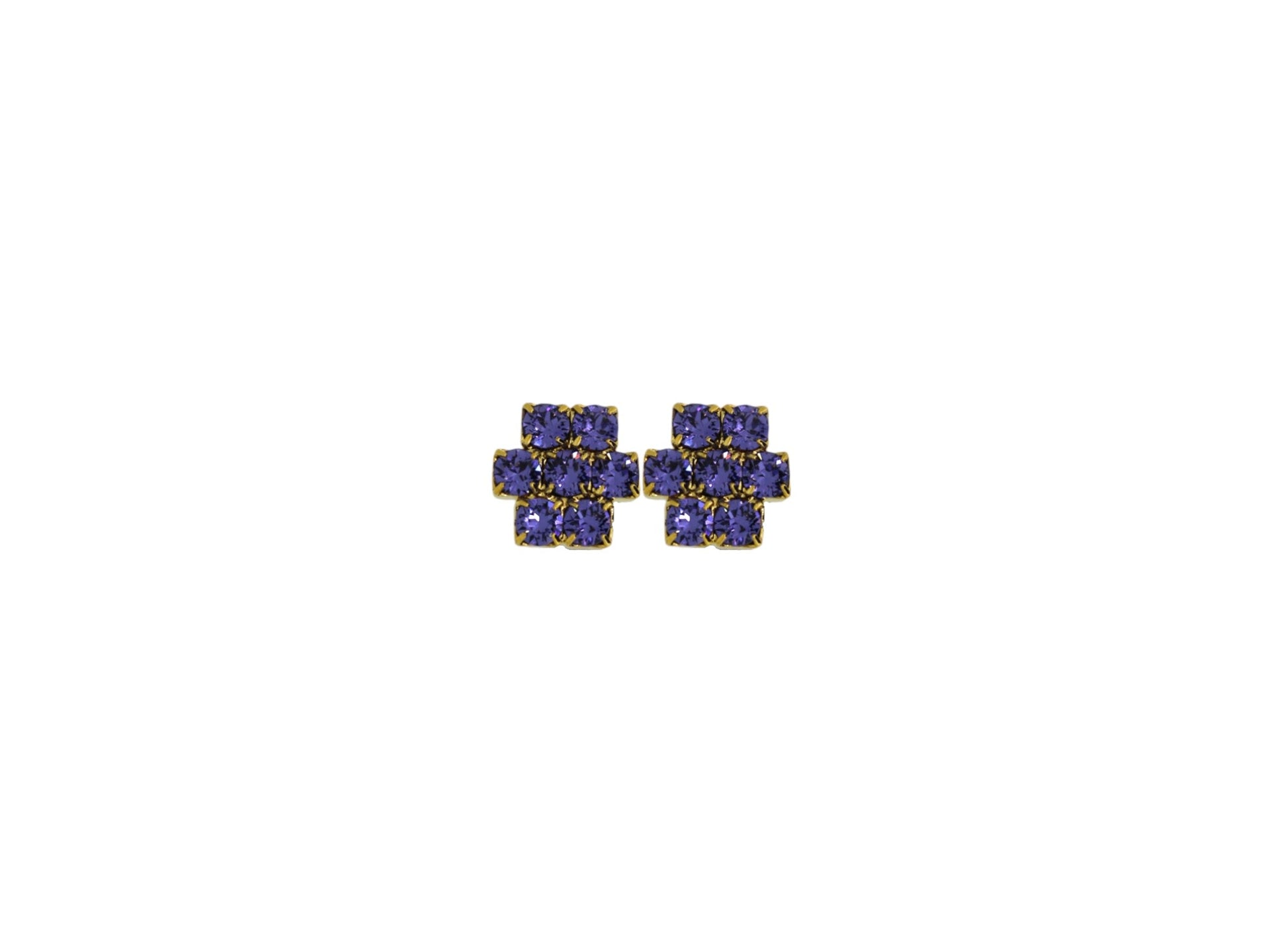 The Purple Hive Earrings In Gold - Clip